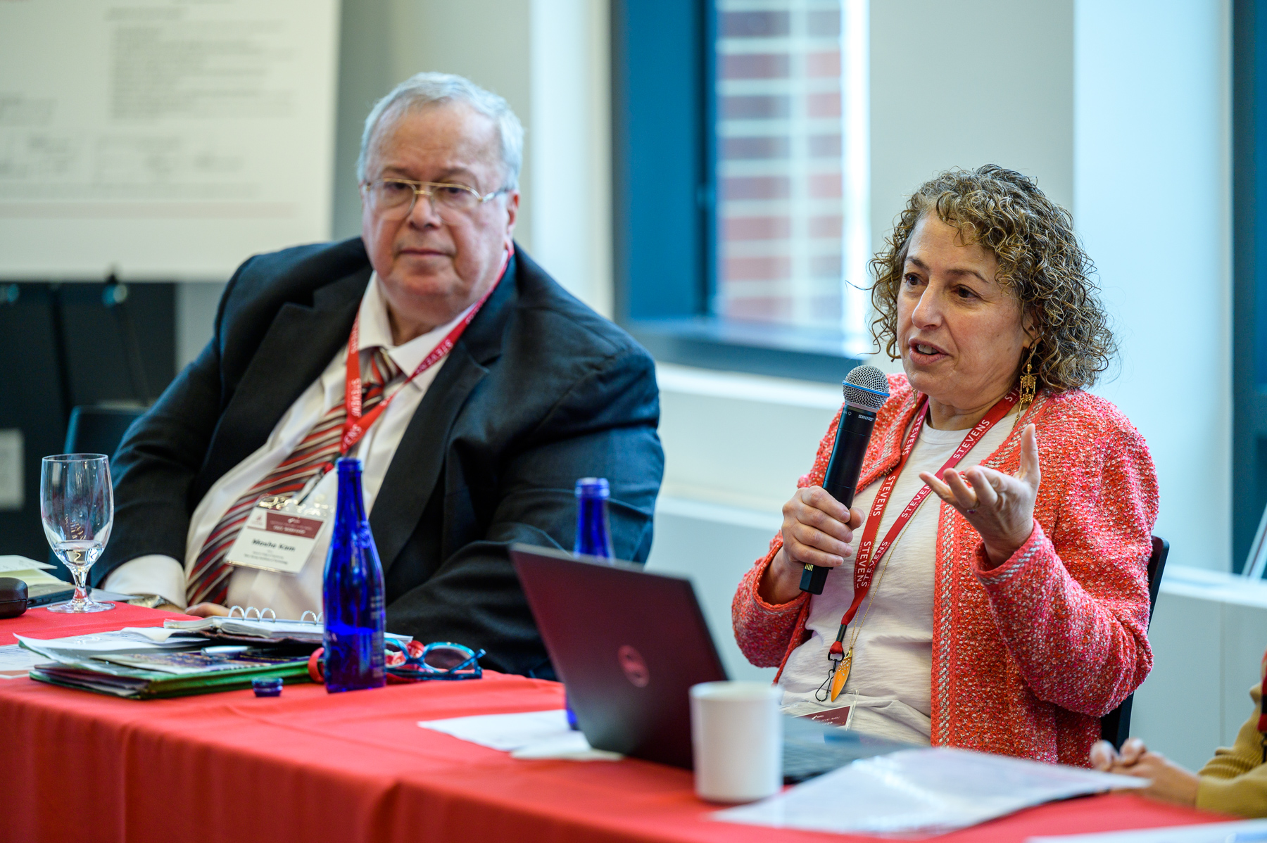Participants speaking at the Northeast Regional Deans Council workshop on Stevens campus.