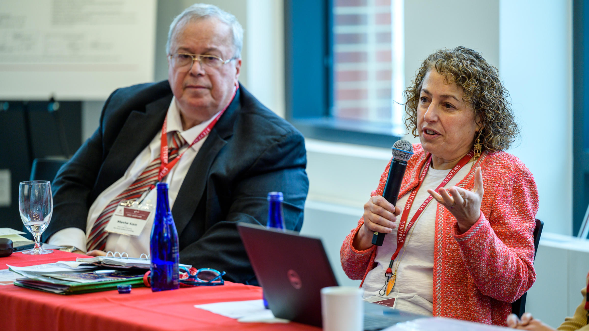 Participants speaking at the Northeast Regional Deans Council workshop on Stevens campus.
