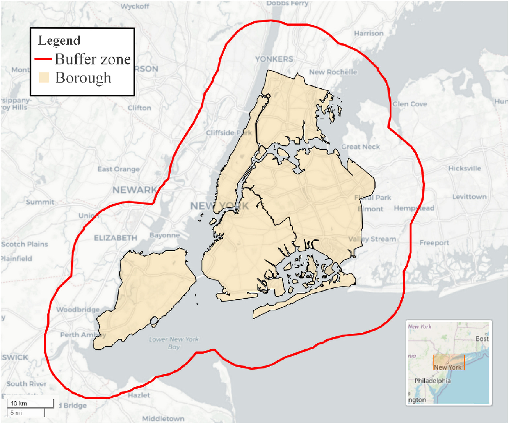 A map of lower Manhattan