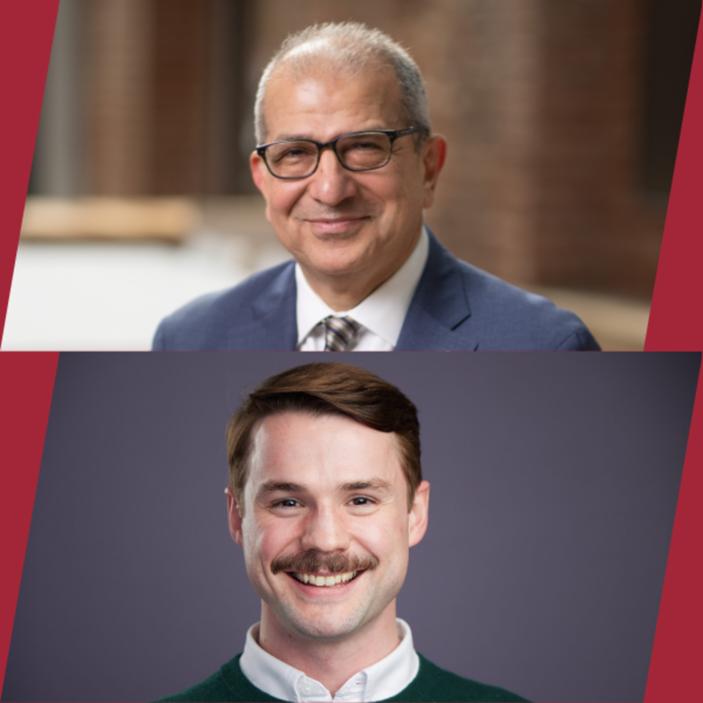 Headshots of President Nariman Farvardin and SAA President Michael Cahill