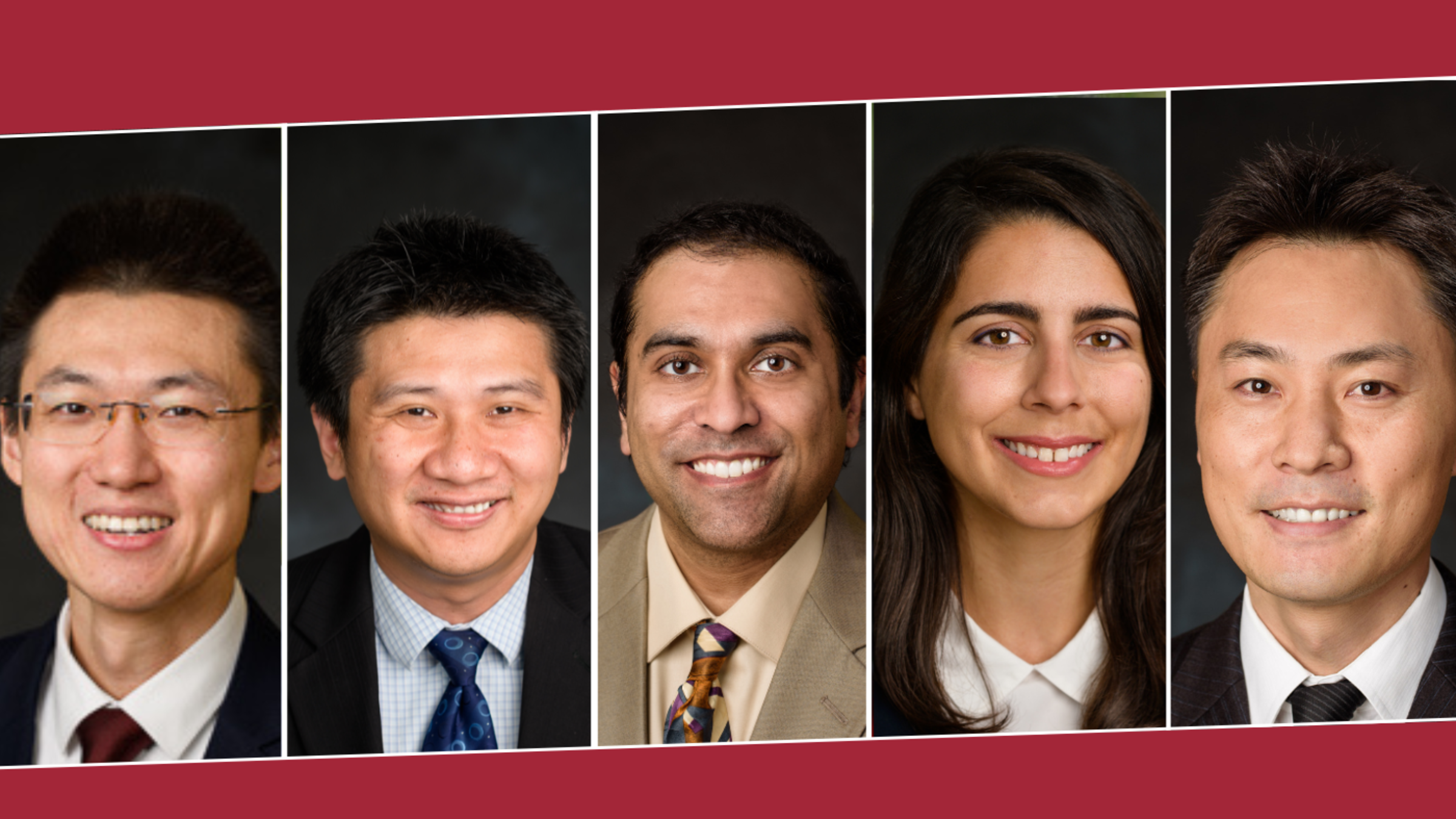 Photos of, left to right: Shang Wang, Yu Gan, Raviraj Nataraj, Antonia Zefariou, Jinho Kim