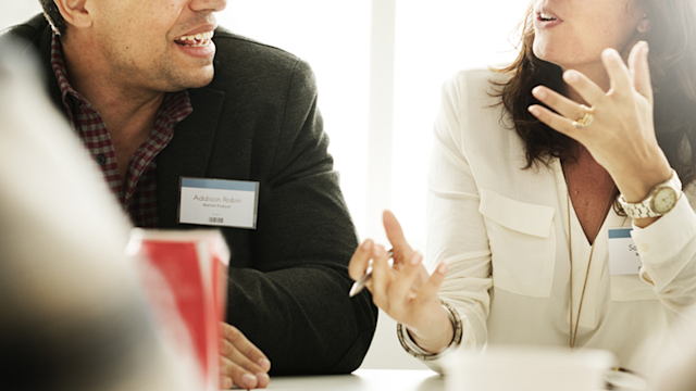 Business people talking