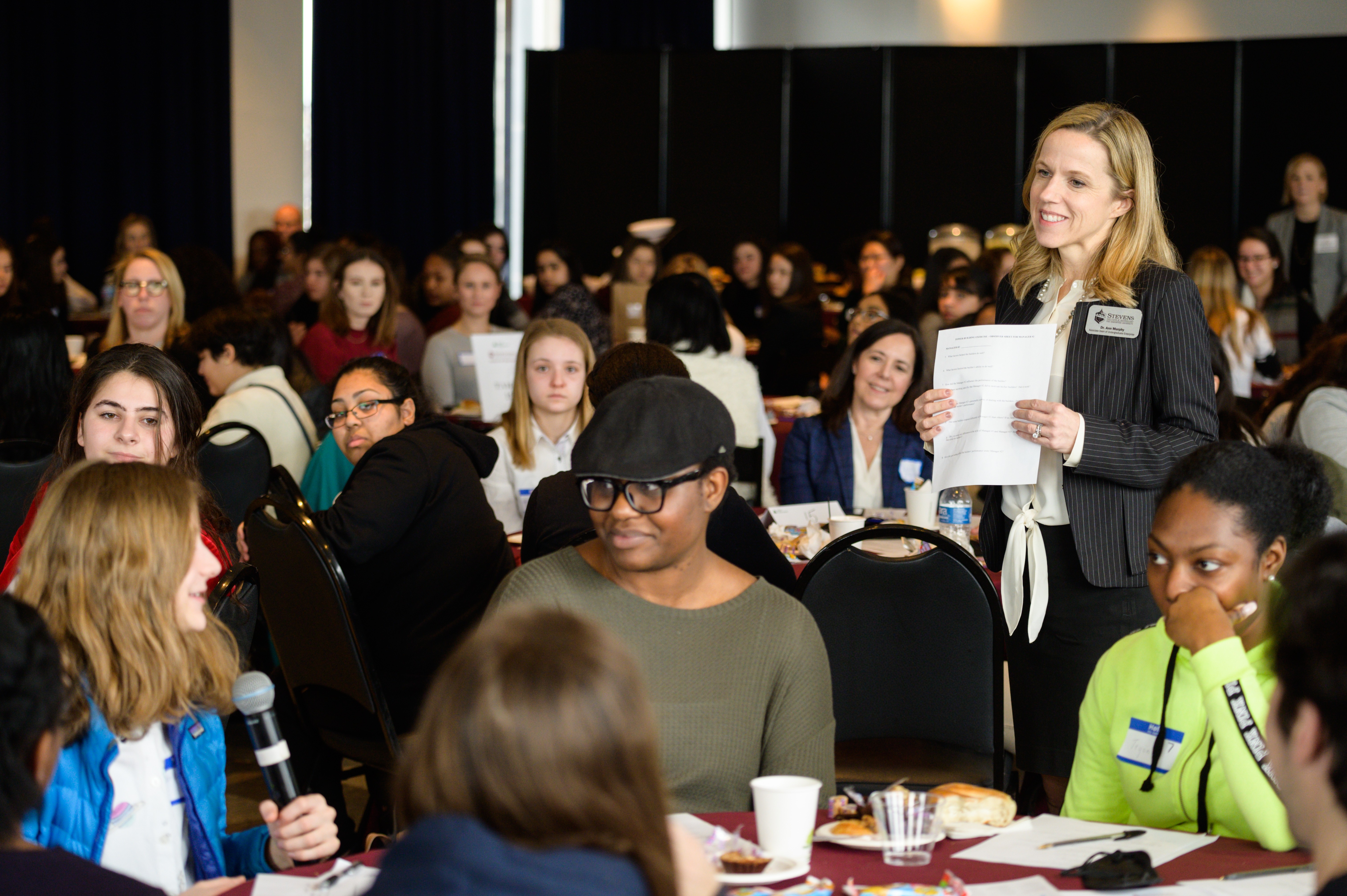 Ann Murphy speaking at a campus event