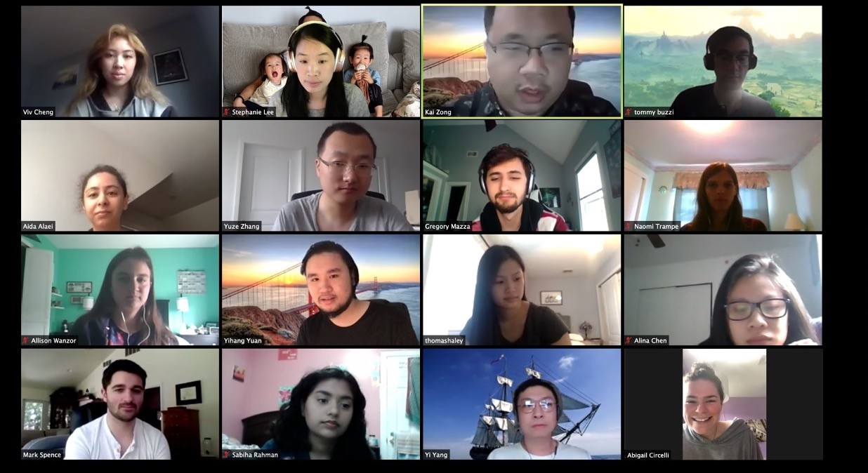 A zoom snapshot of Stephanie Lee's summer research partiicpants