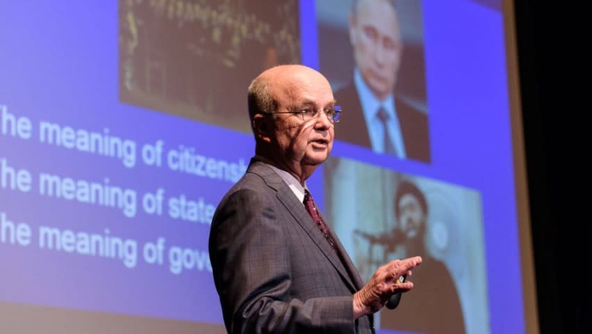 Former CIA chief Michael V. Hayden speaking at Stevens Institute of Technology on March 16, 2016.
