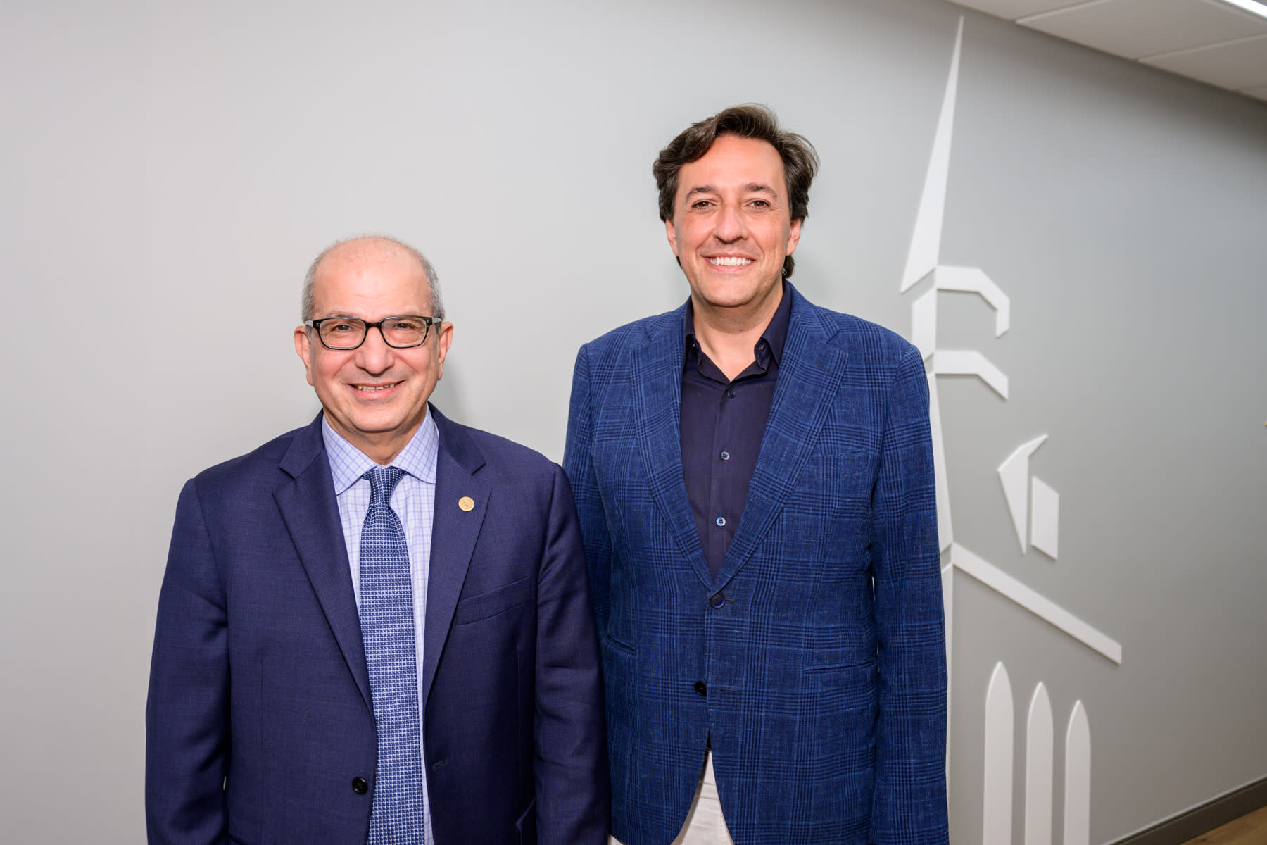 Dario Gil and Stevens President Nariman Farvardin