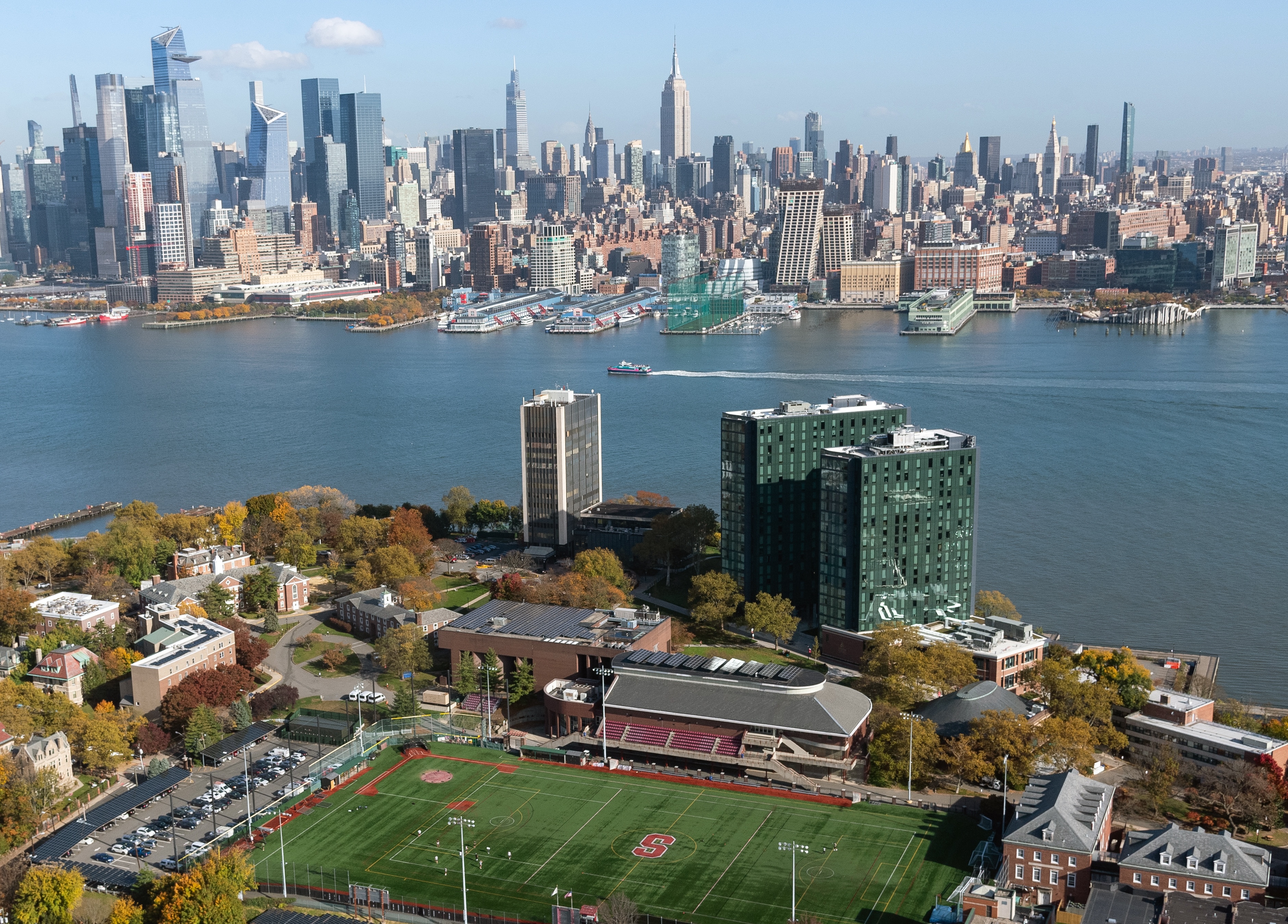 aerial shot of Stevens campus