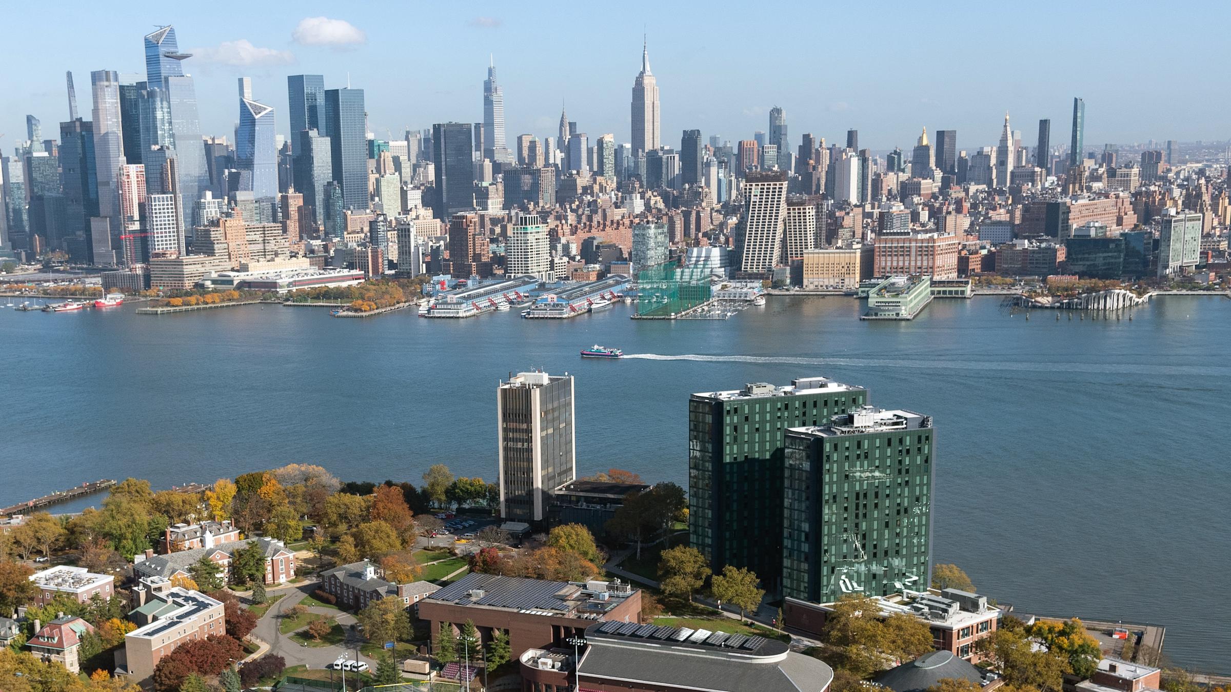 aerial shot of Stevens campus