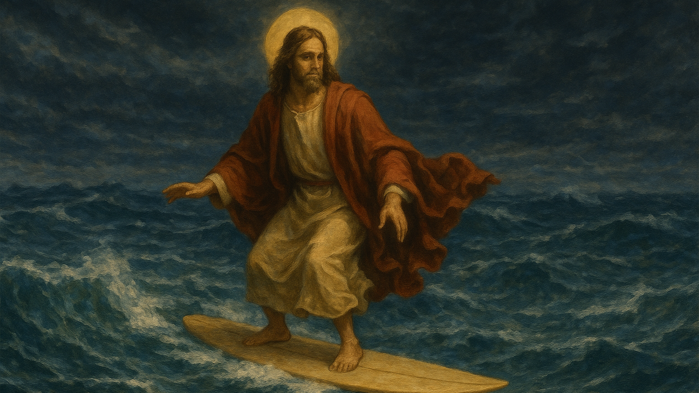 AI Blunders: Six-Finger Hands, Two Suns and Jesus Christ on a Surfboard in a Stormy Sea