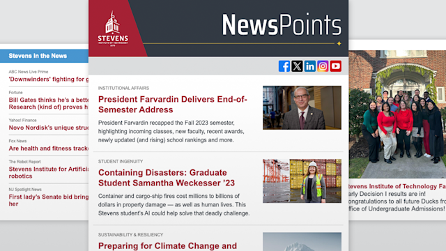 Screen shot of NewsPoints email newsletter