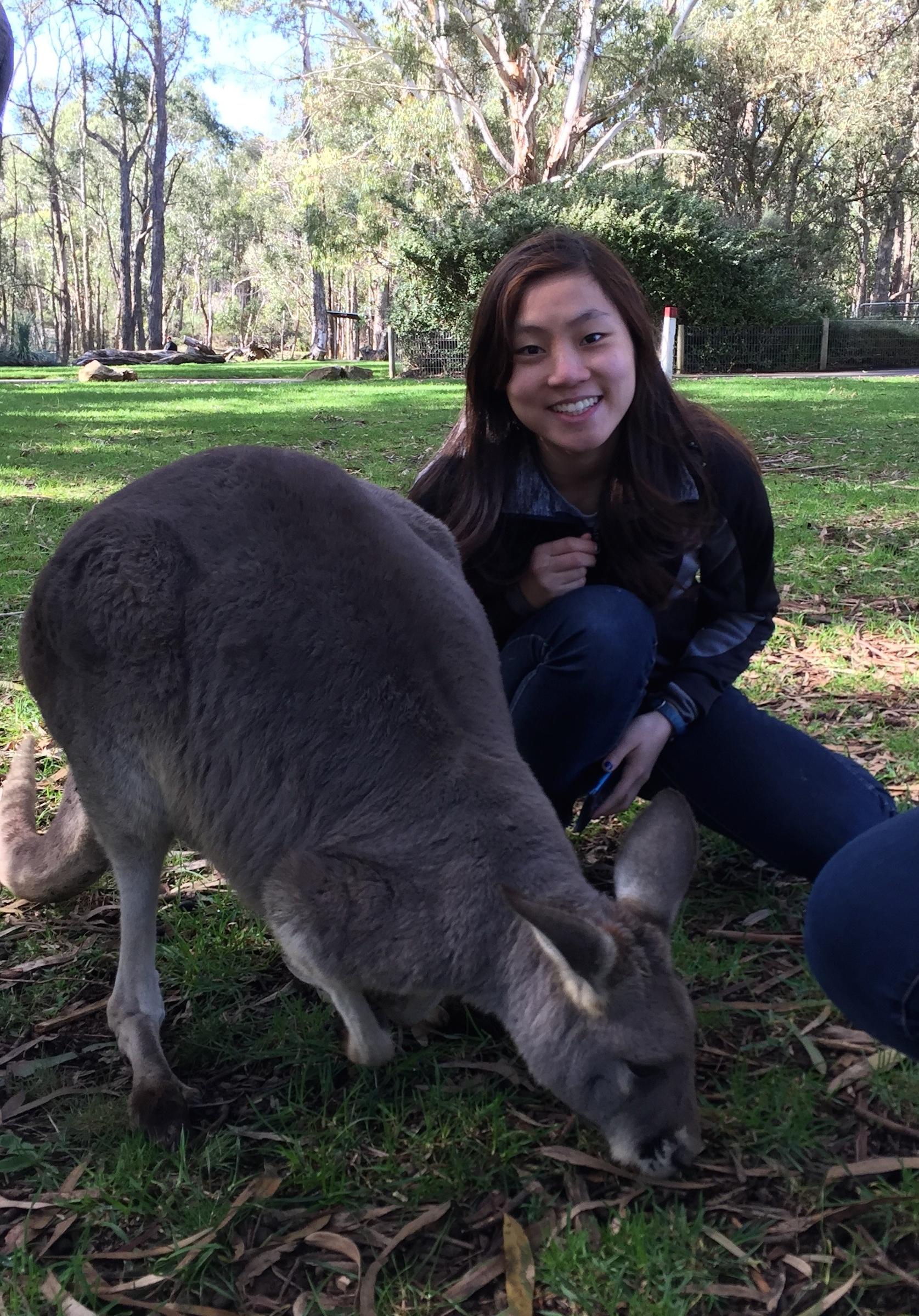 Caroleen Chen with Kangaroo 