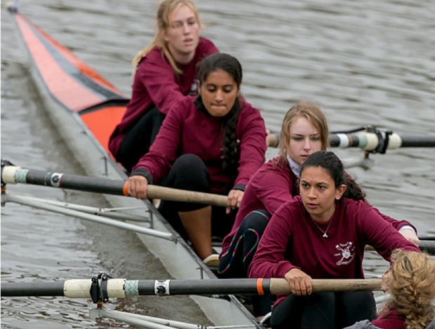 Women's crew team at Stevens.