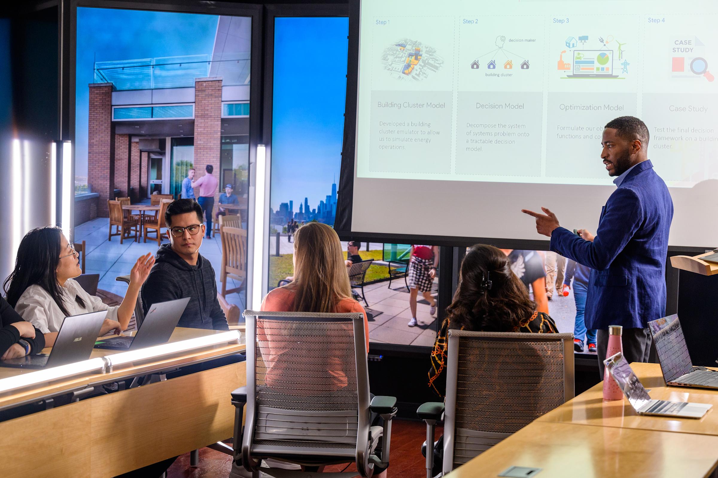 Stevens professor Philip Odonkor teaching in a classroom