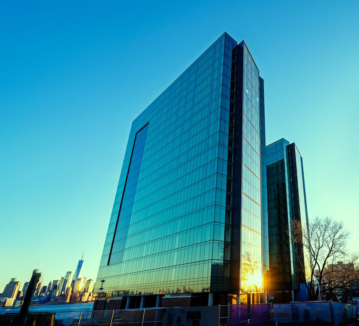 Towers of Stevens' University Center Complex at sundown