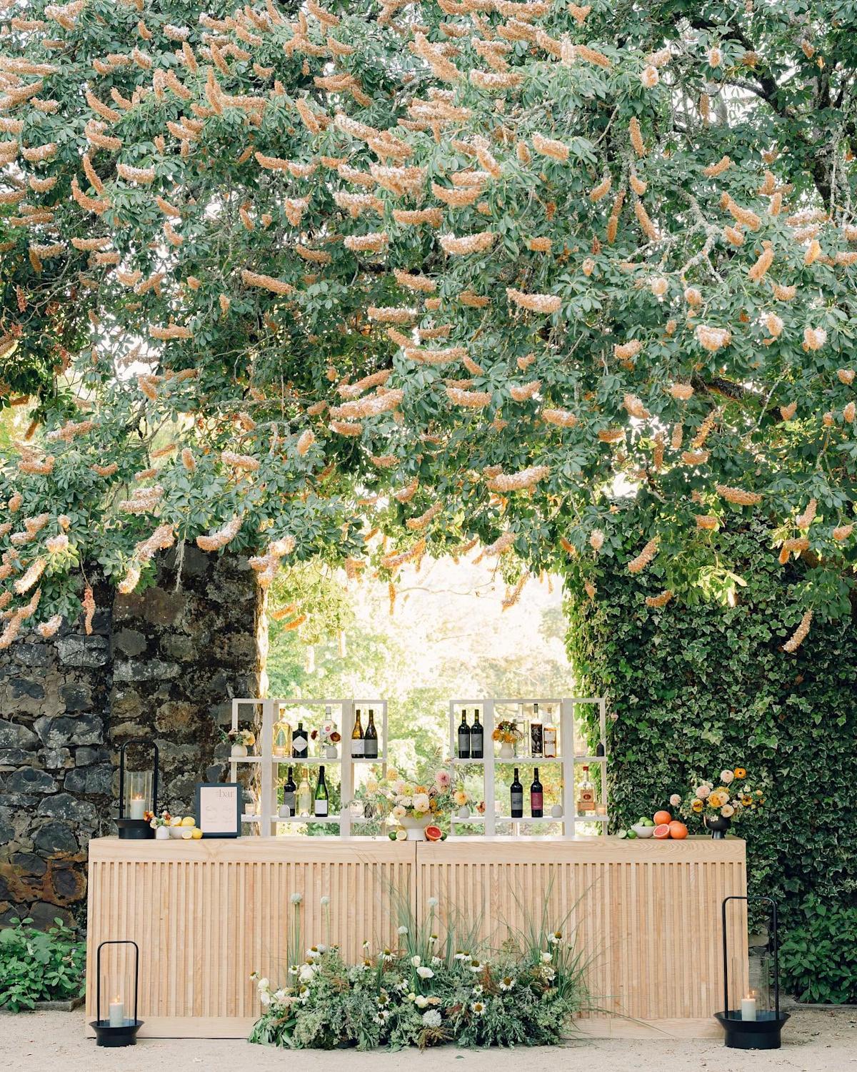 Scenic outdoor wine bar surrounded by greenery at Annadel Estate Winery in California