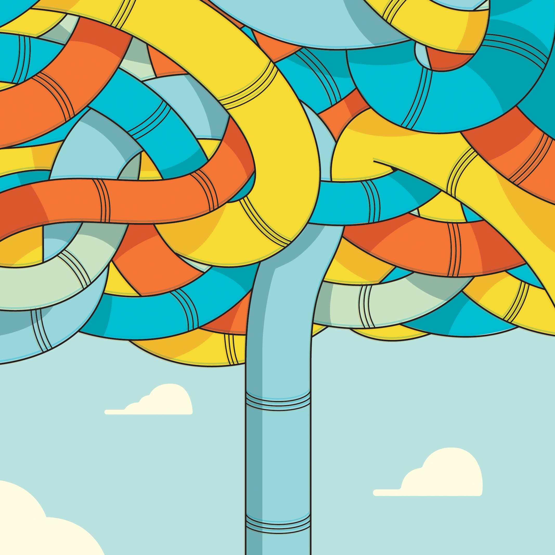 Graphic of twisting pipeline