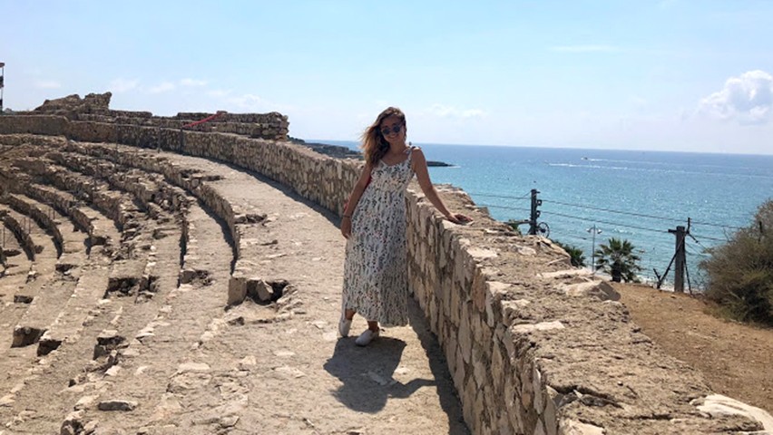 Caitlin Haggerty by the beach in Tarragona, Spain.