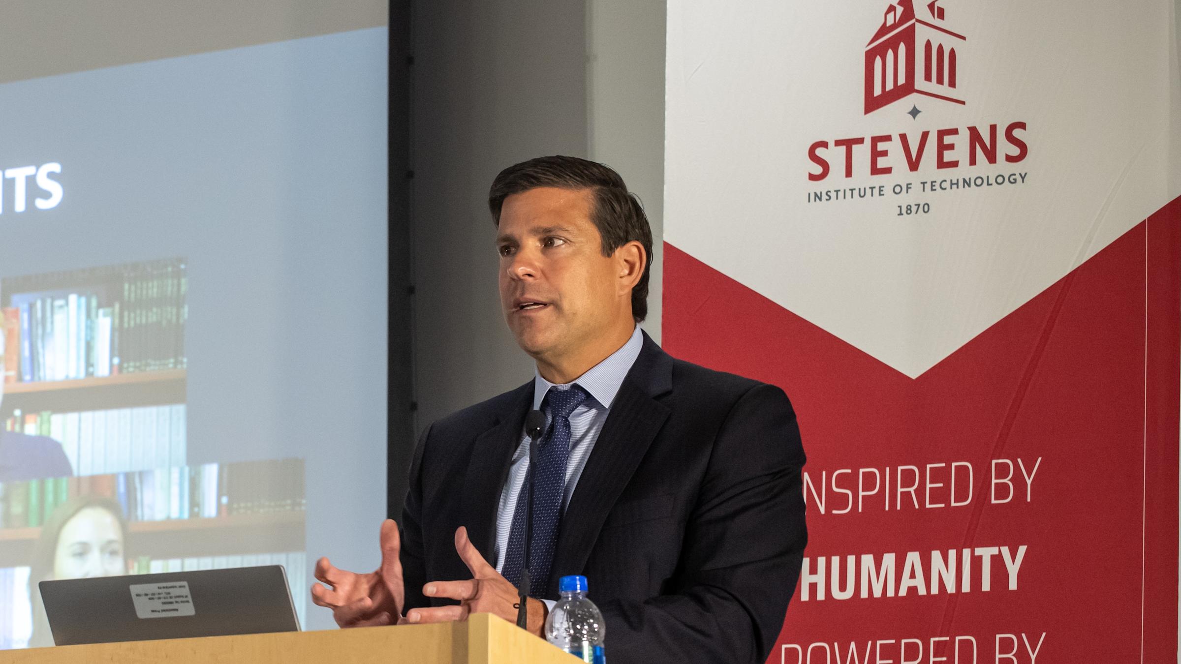 Michael Fabiano '93 makes a presentation