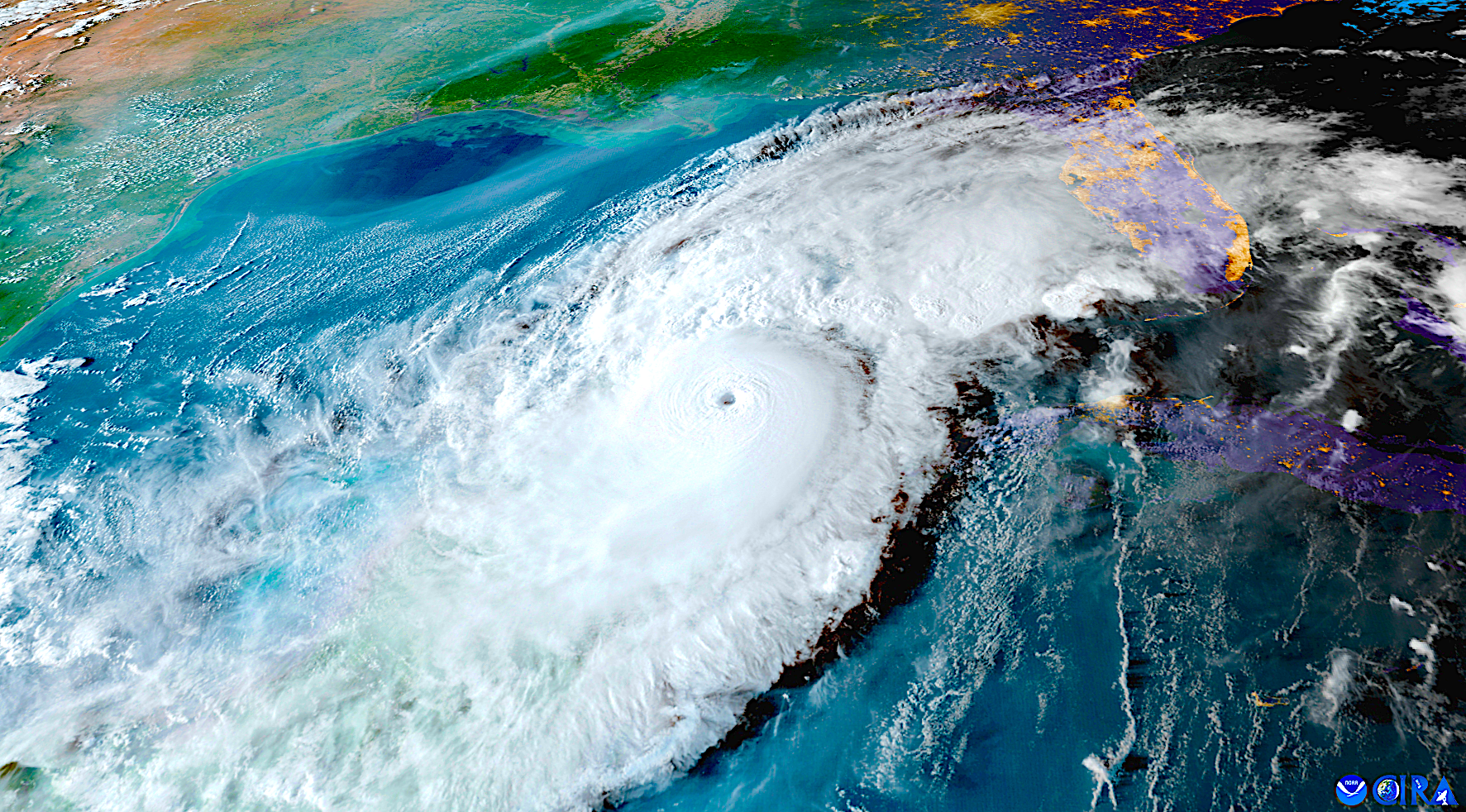 satellite-generated image of 2024 Hurricane Milton