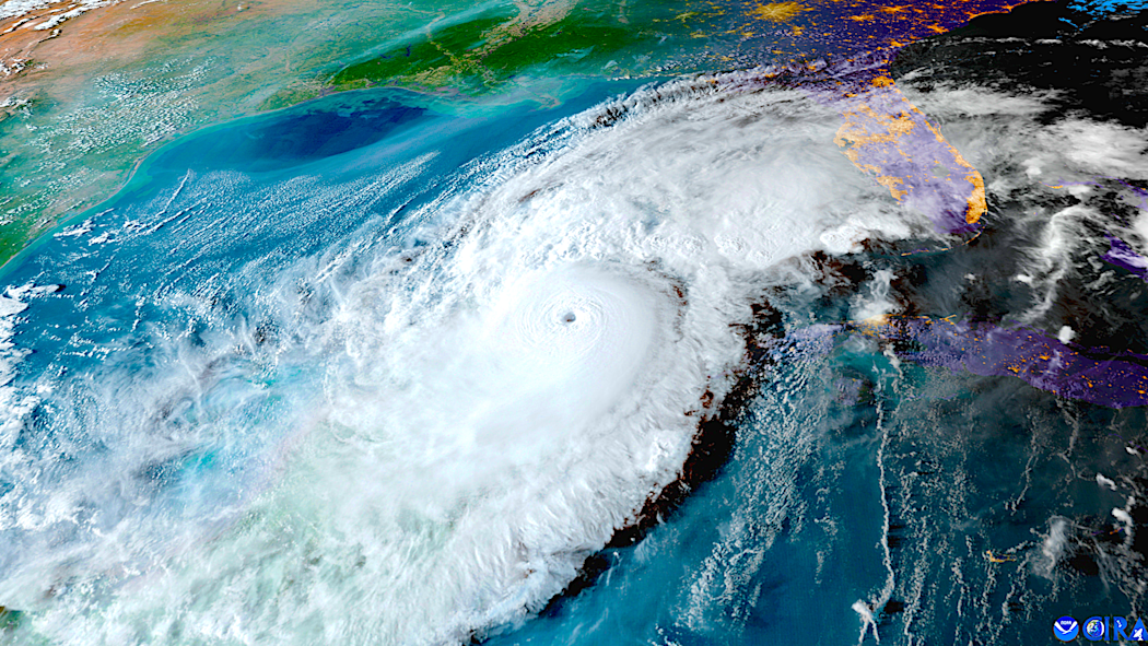 satellite-generated image of 2024 Hurricane Milton