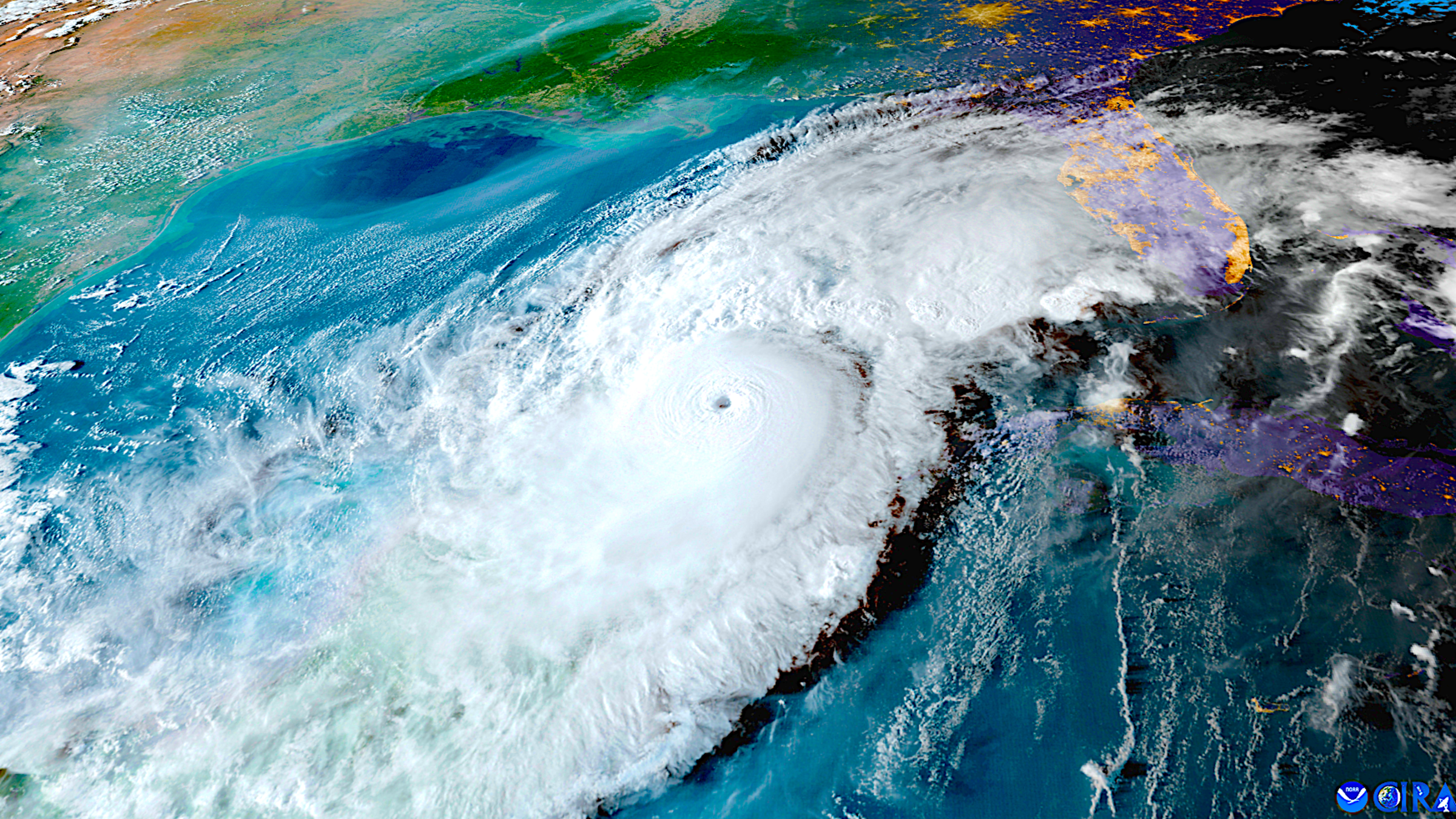 satellite-generated image of 2024 Hurricane Milton