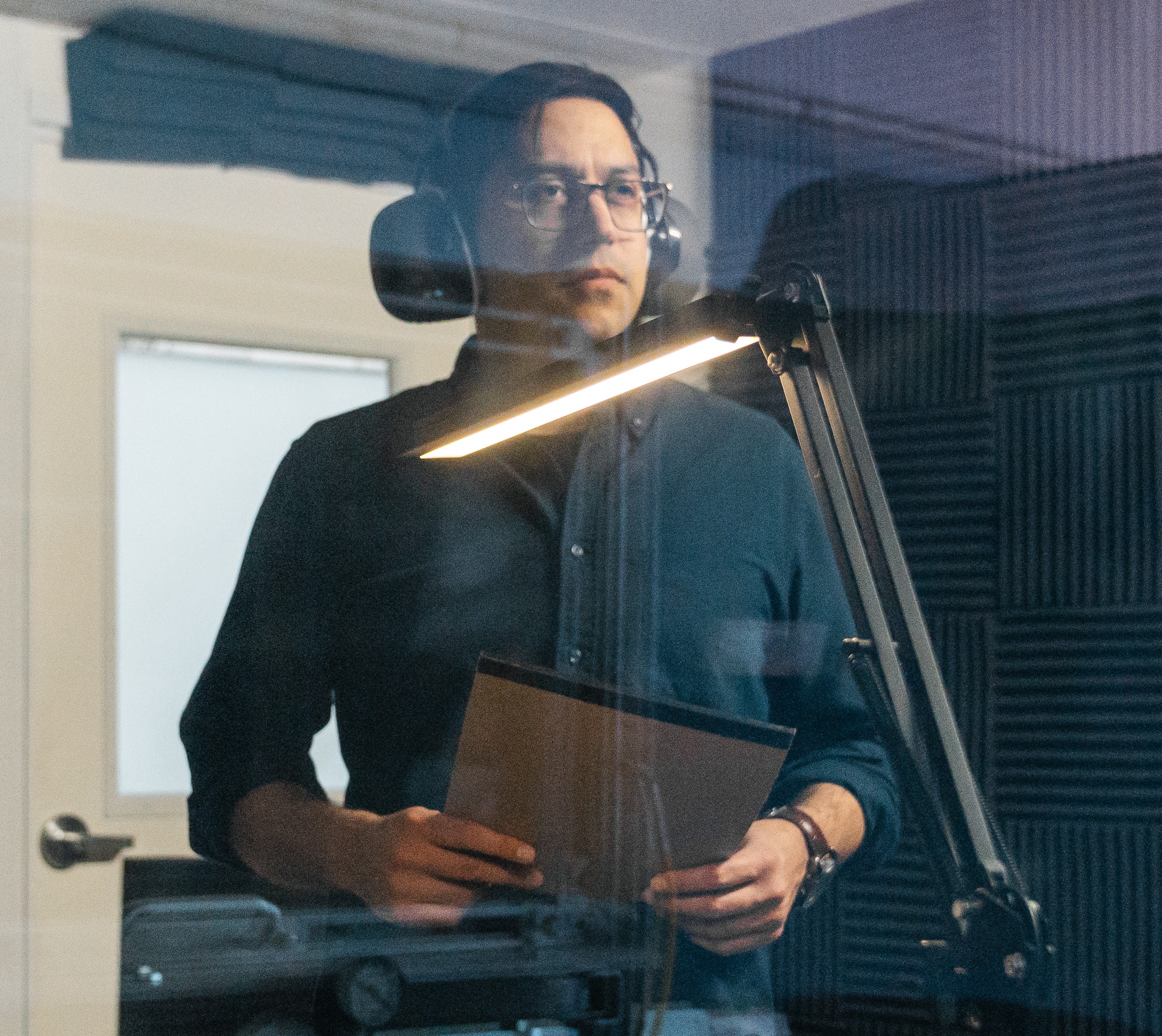 Daanish Maqbool monitors a wind tunnel test as part of an aircraft development program. 