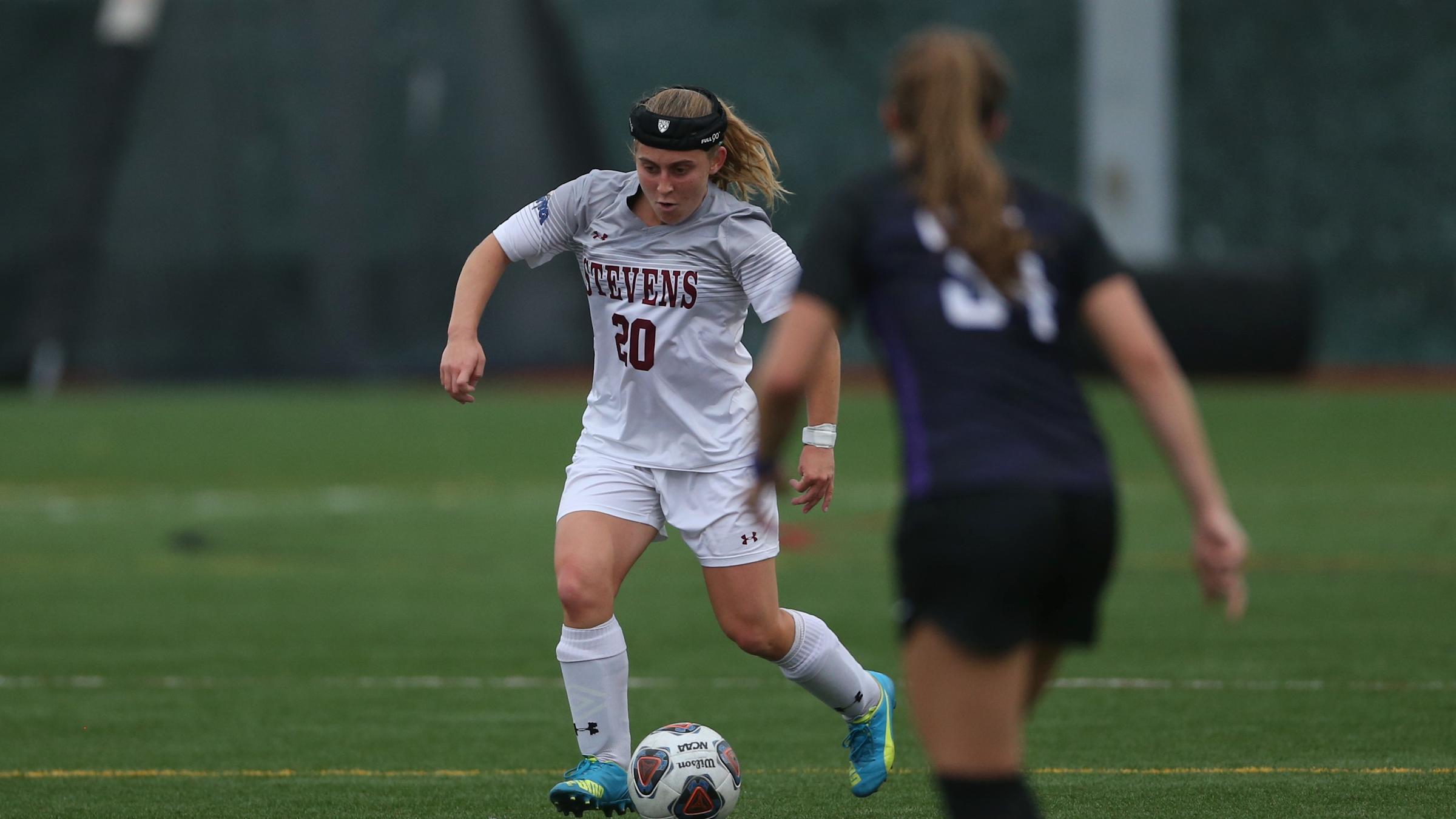 Julia Panko in competition on the soccer field