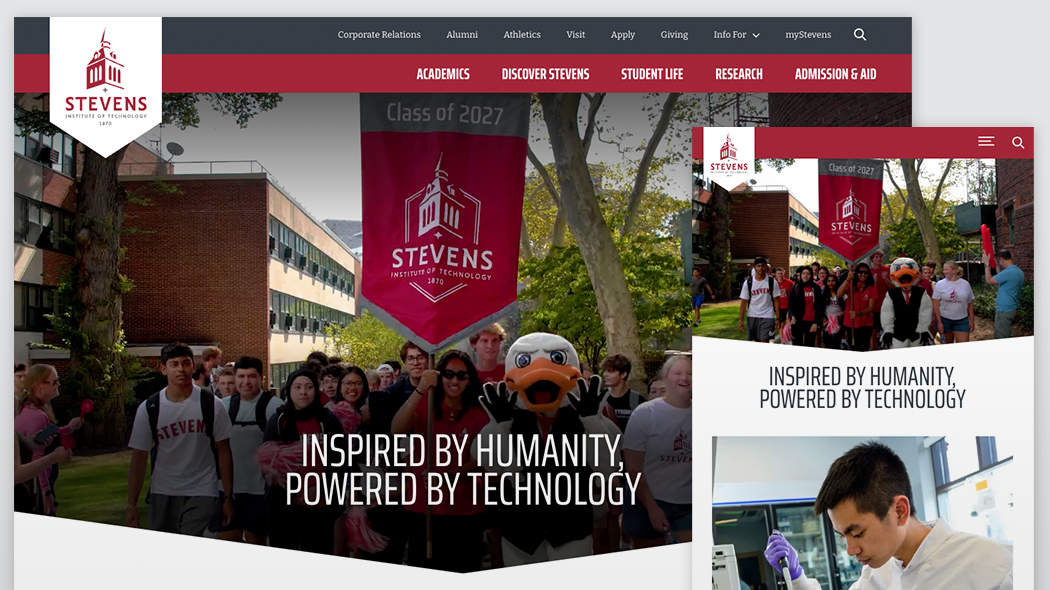 Collage of Stevens website