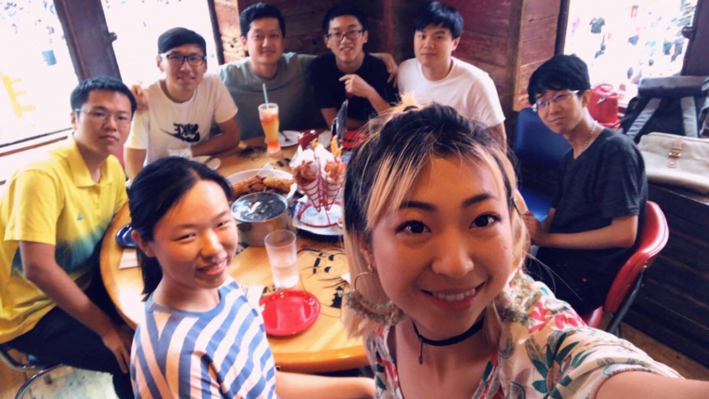 Tsinghua cohort with Alexis at dinner