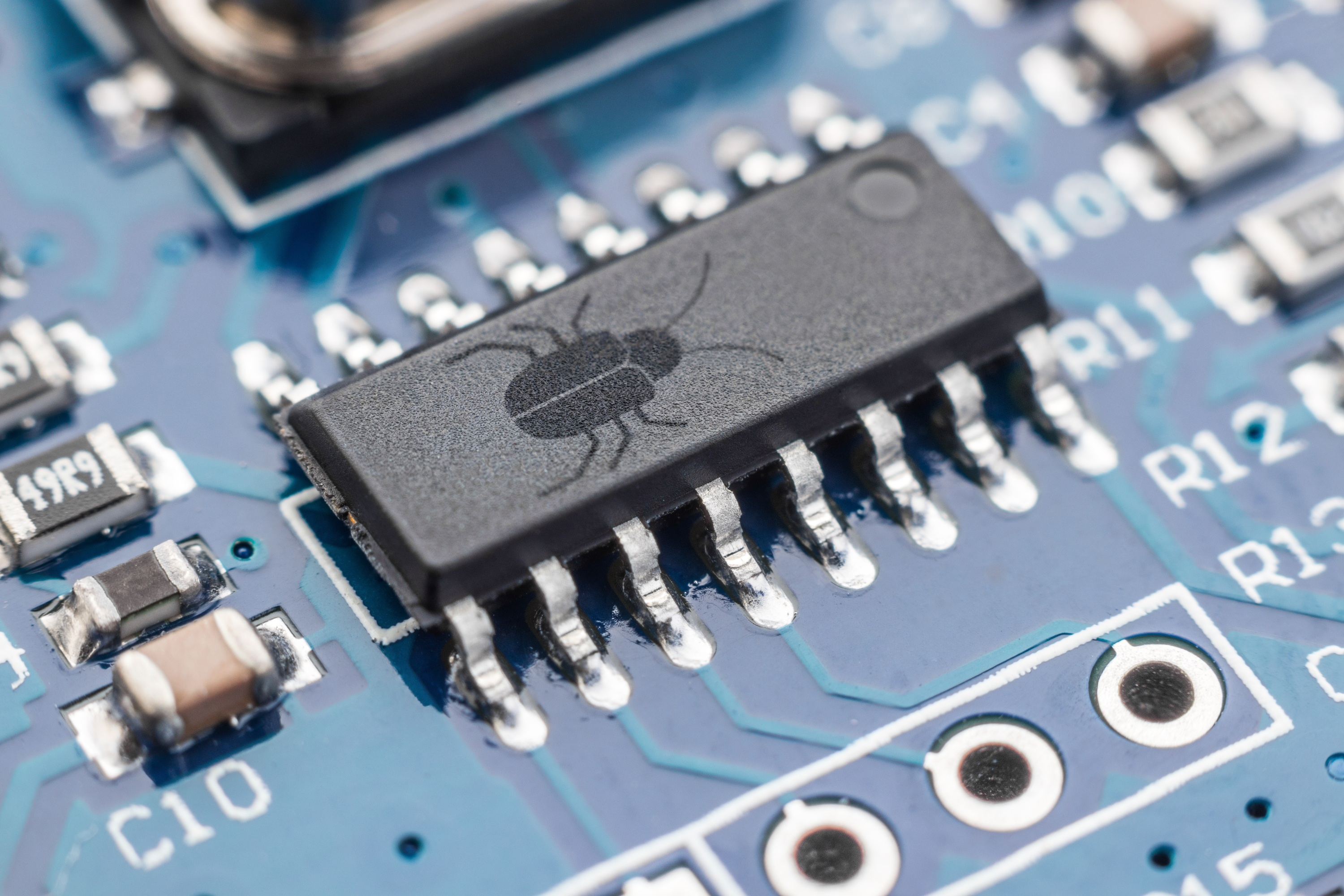 Computer chip with bug image