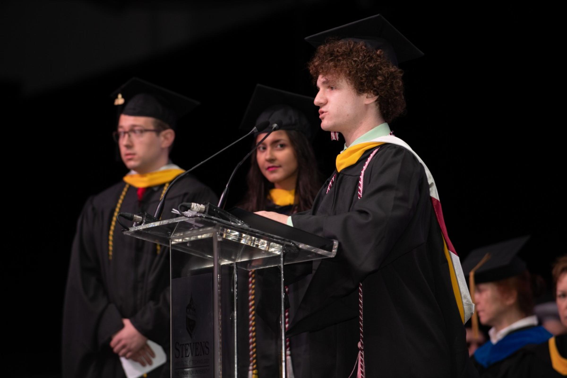 (left to right) 2019 First in Class honorees Matthew McCreesh, Carolina Velasquez and Justin Barish
