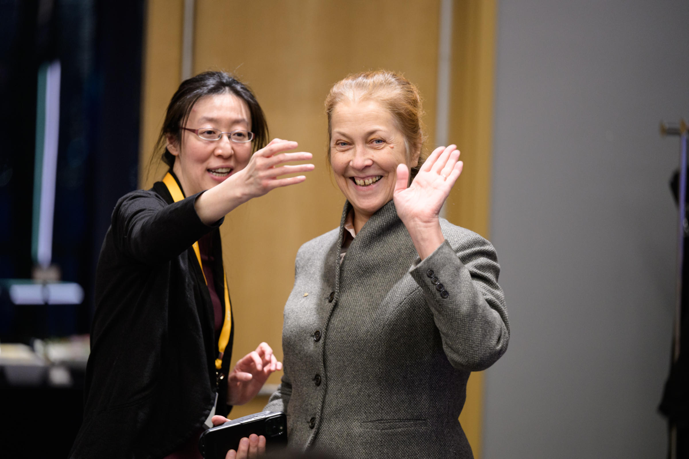Physics professors Ting Lu and Svetlana Malinovskaya.