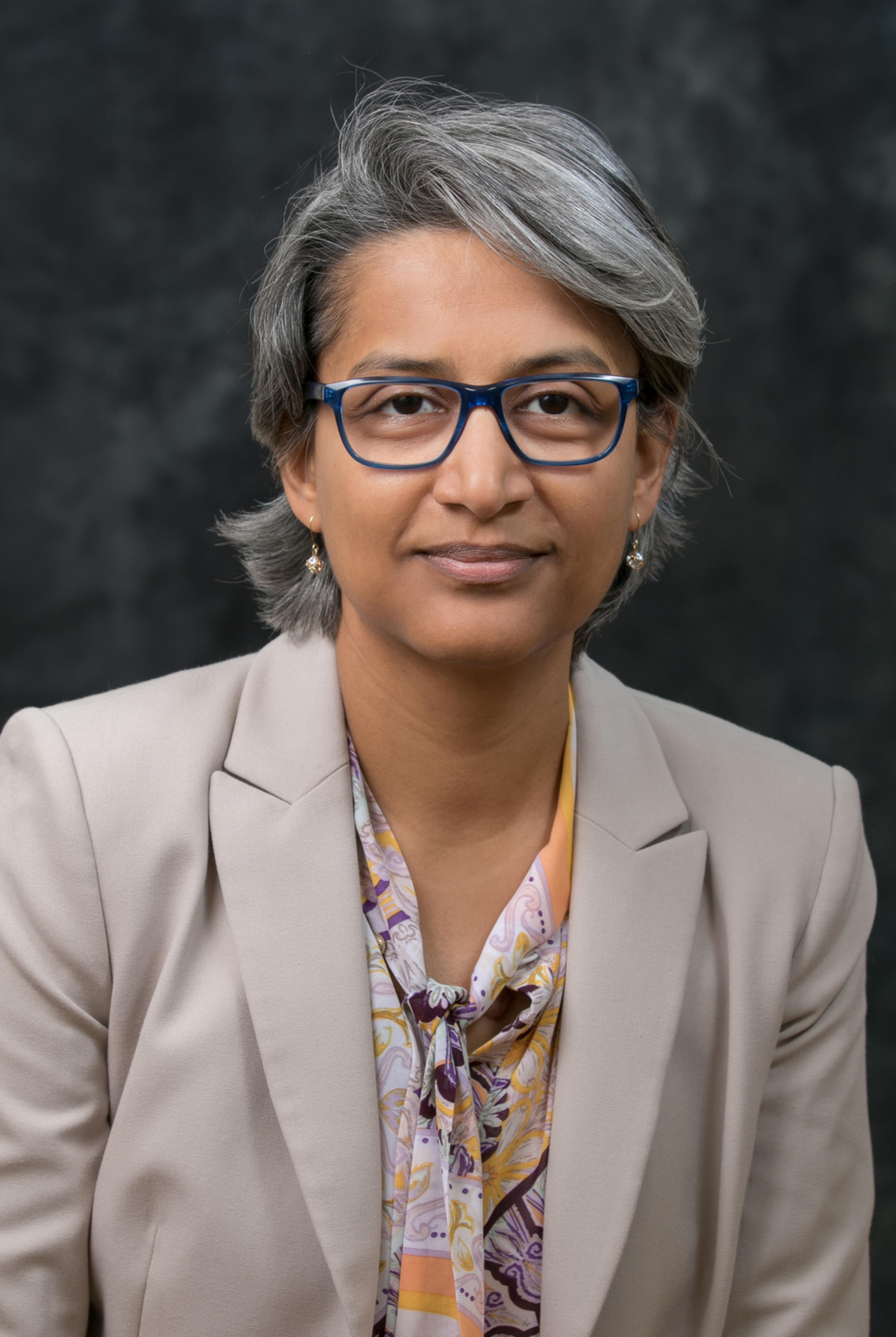 Portrait of Koduvayur “Suba” Subbalakshmi, professor in the Department of Electrical and Computer Engineering