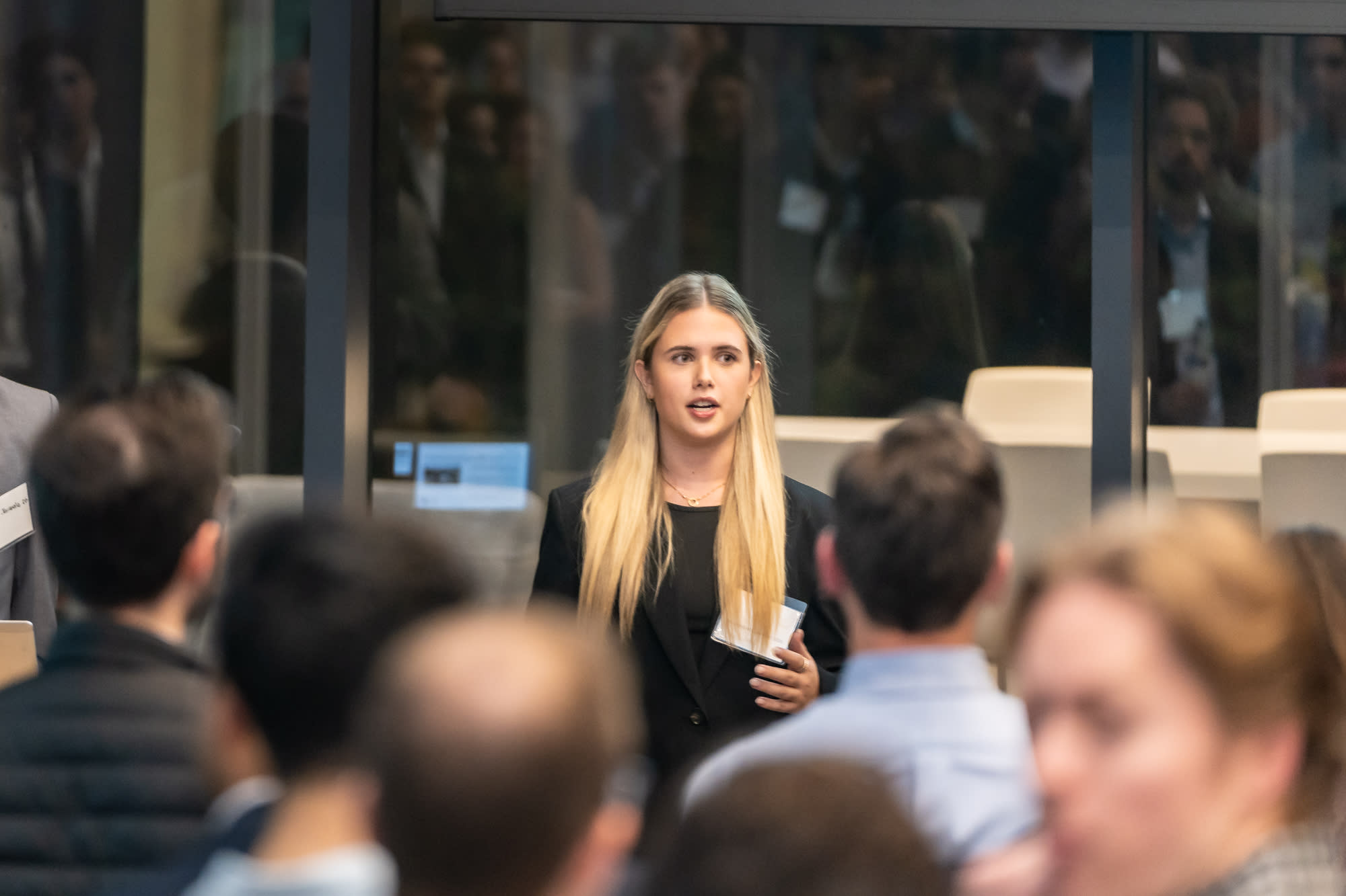 Stevens student addresses the audience