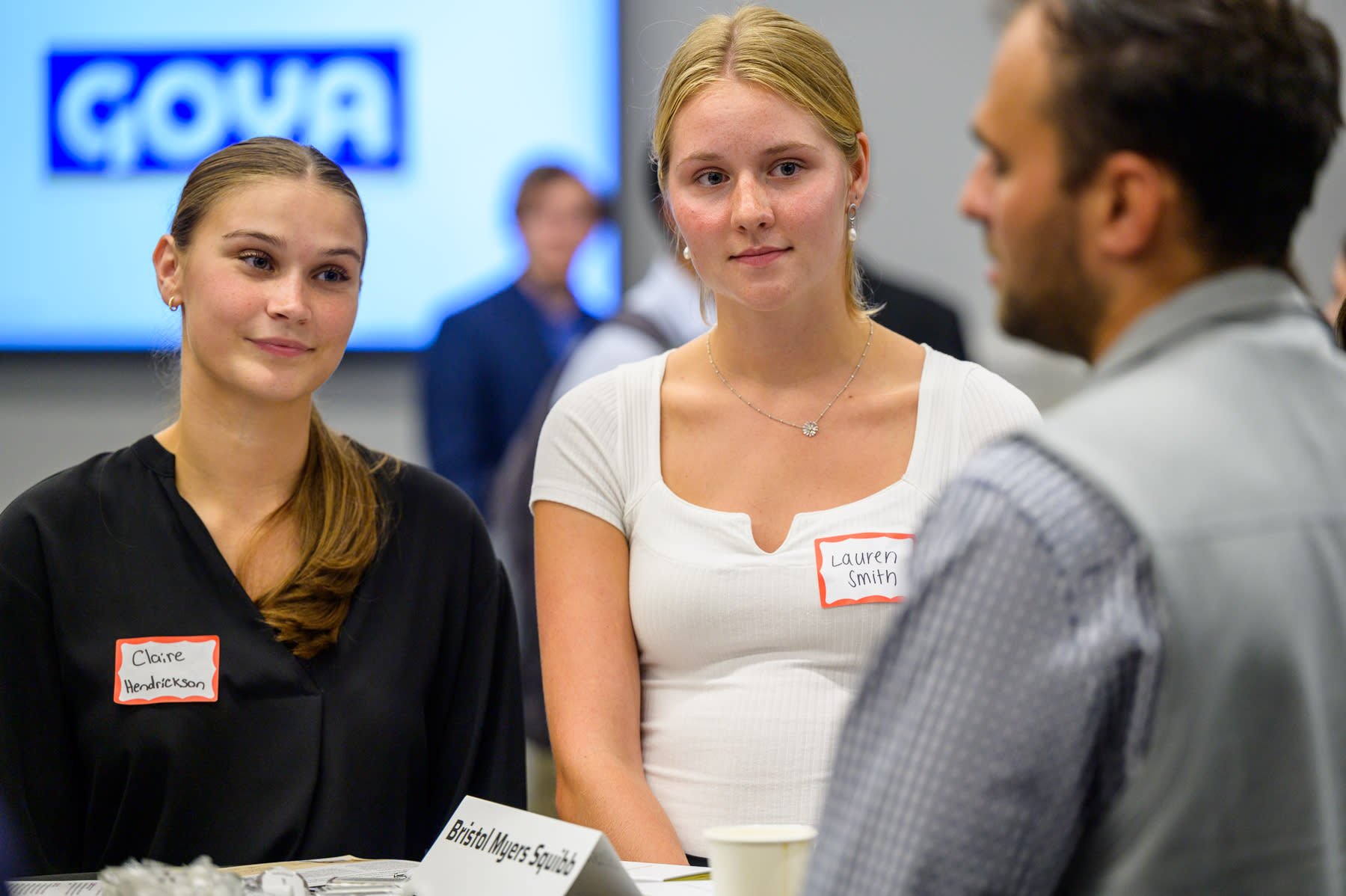 Employer with Student at Fall 2022 Career Fair 