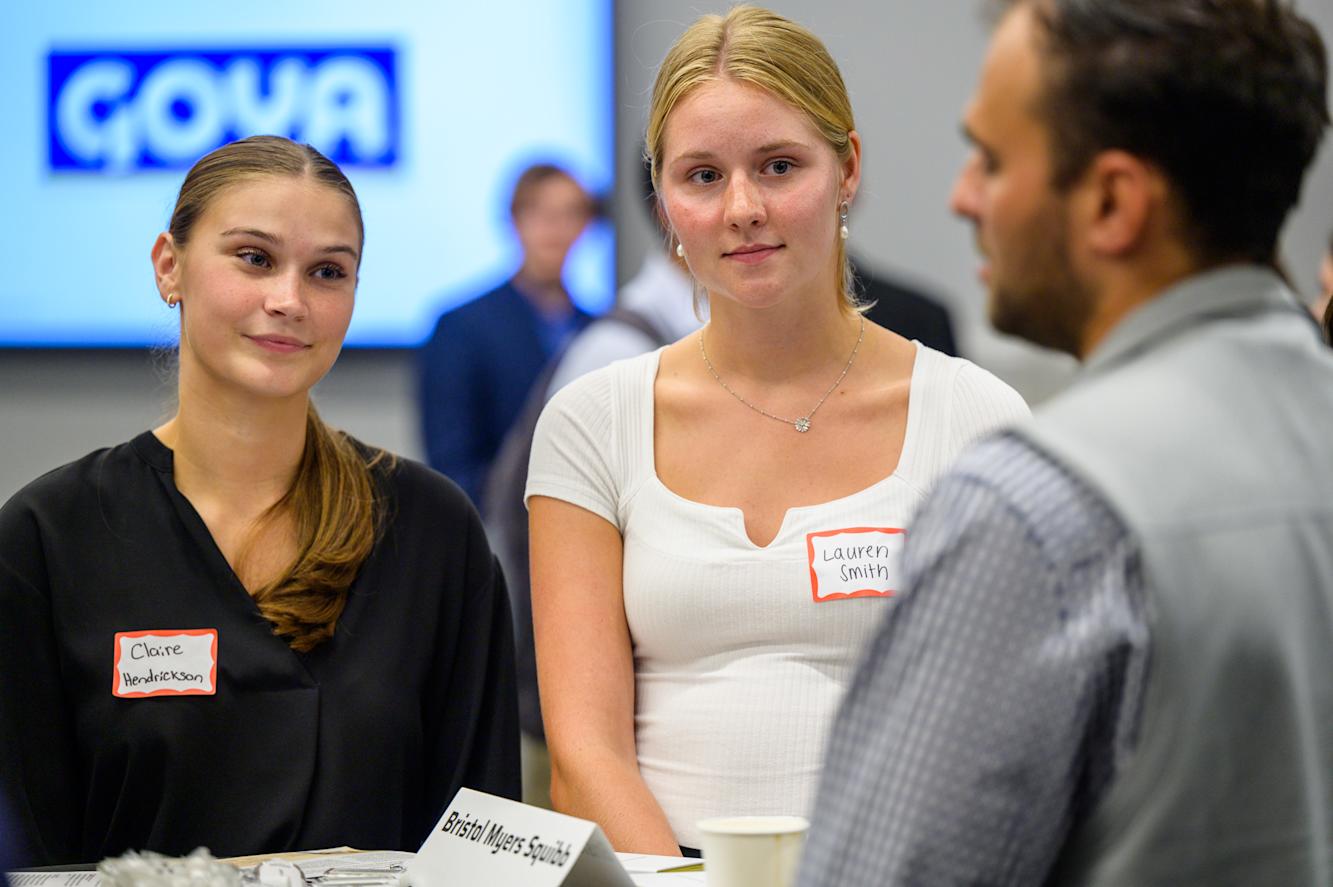 Employer with Student at Fall 2022 Career Fair 