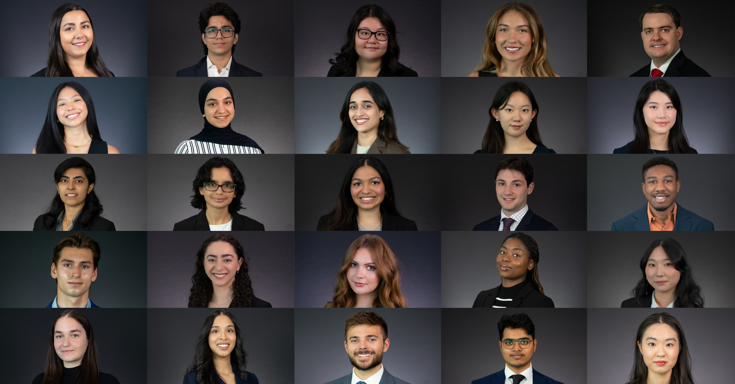 Collage Featuring all 25 Under 25 inaugural honorees wearing professional attire
