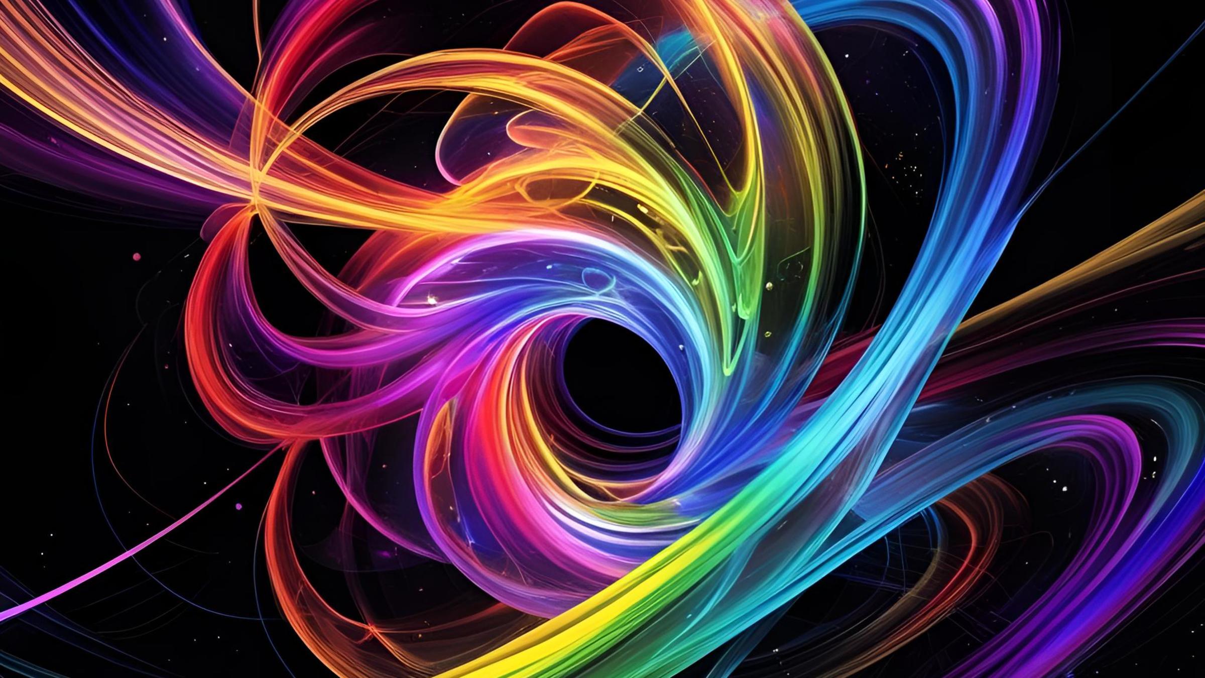 swirling colored lines, representing quantum science