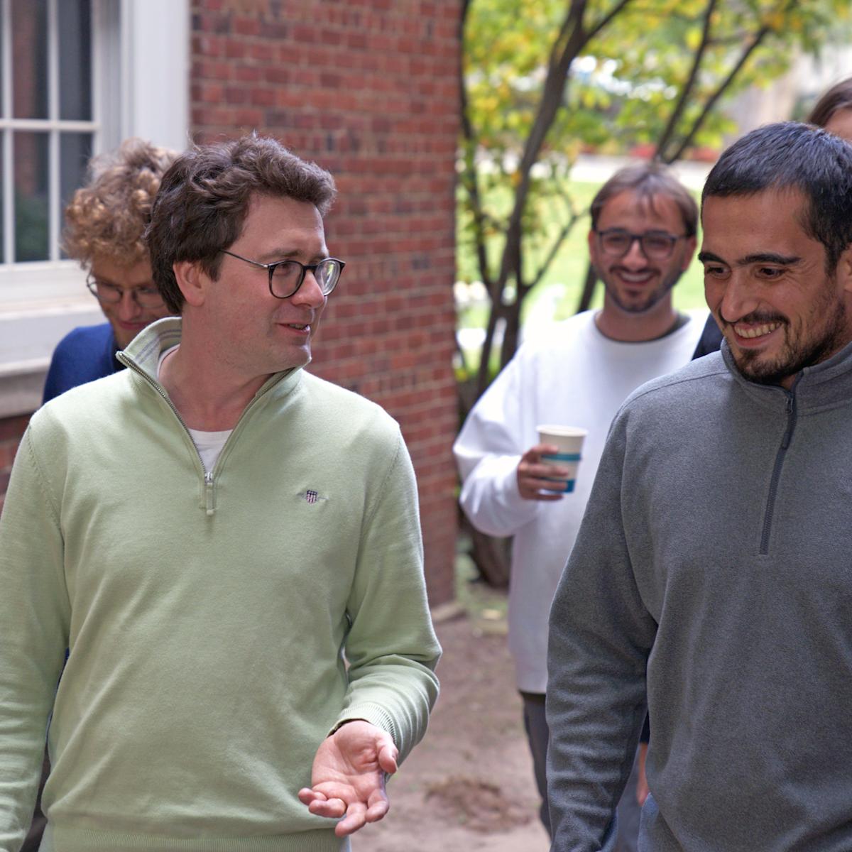 Stevens physics Ph.D. student Christos Karapoulitidis (right) and Igor Pikovski.