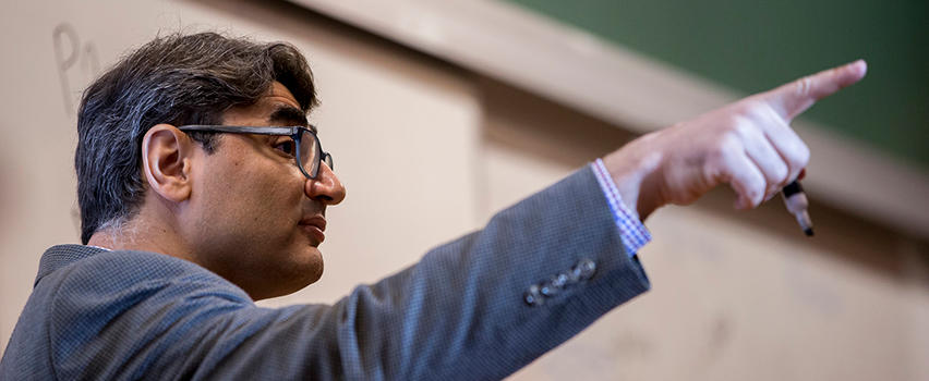 Professor pointing
