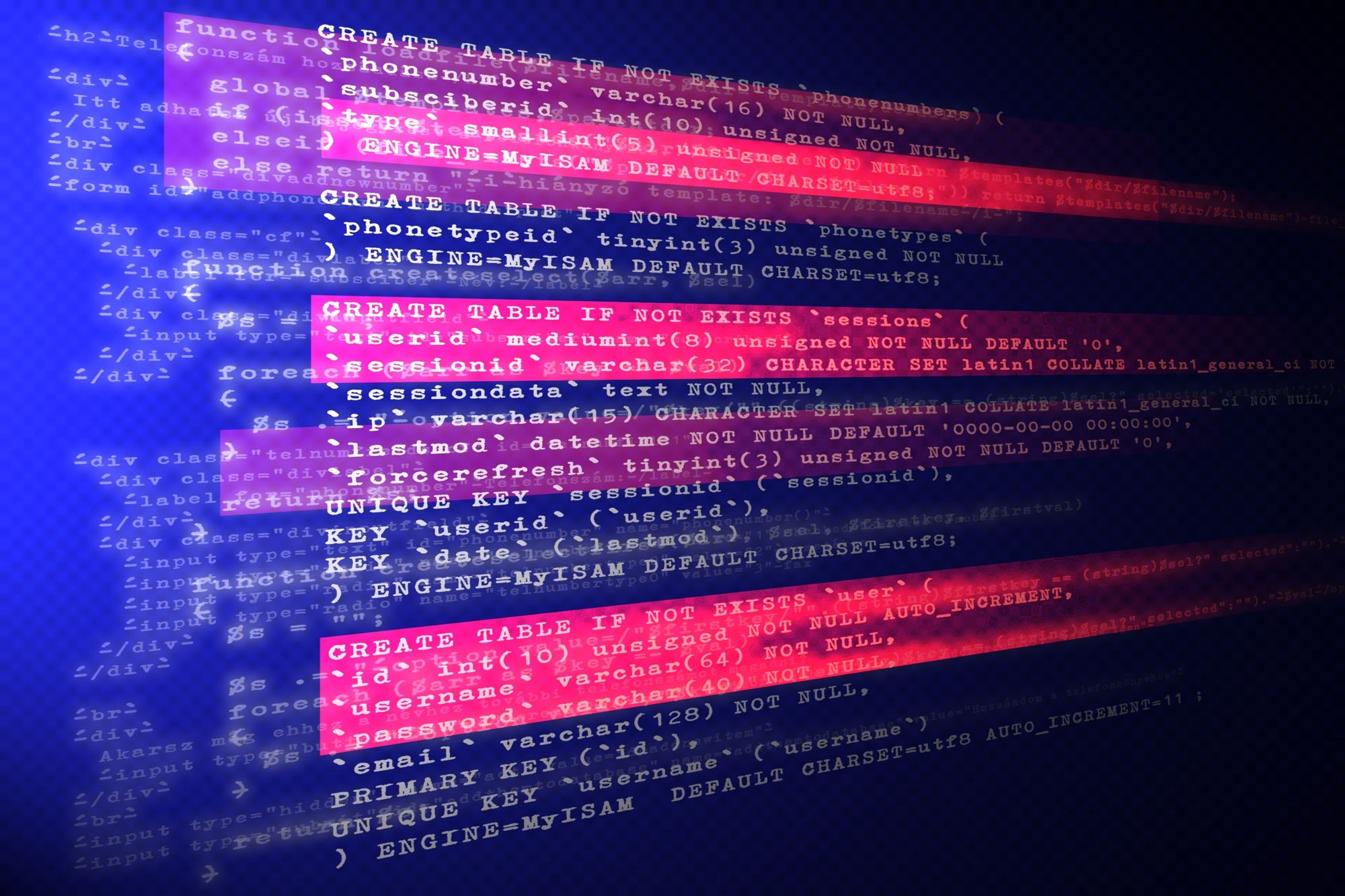 computer code on a screen