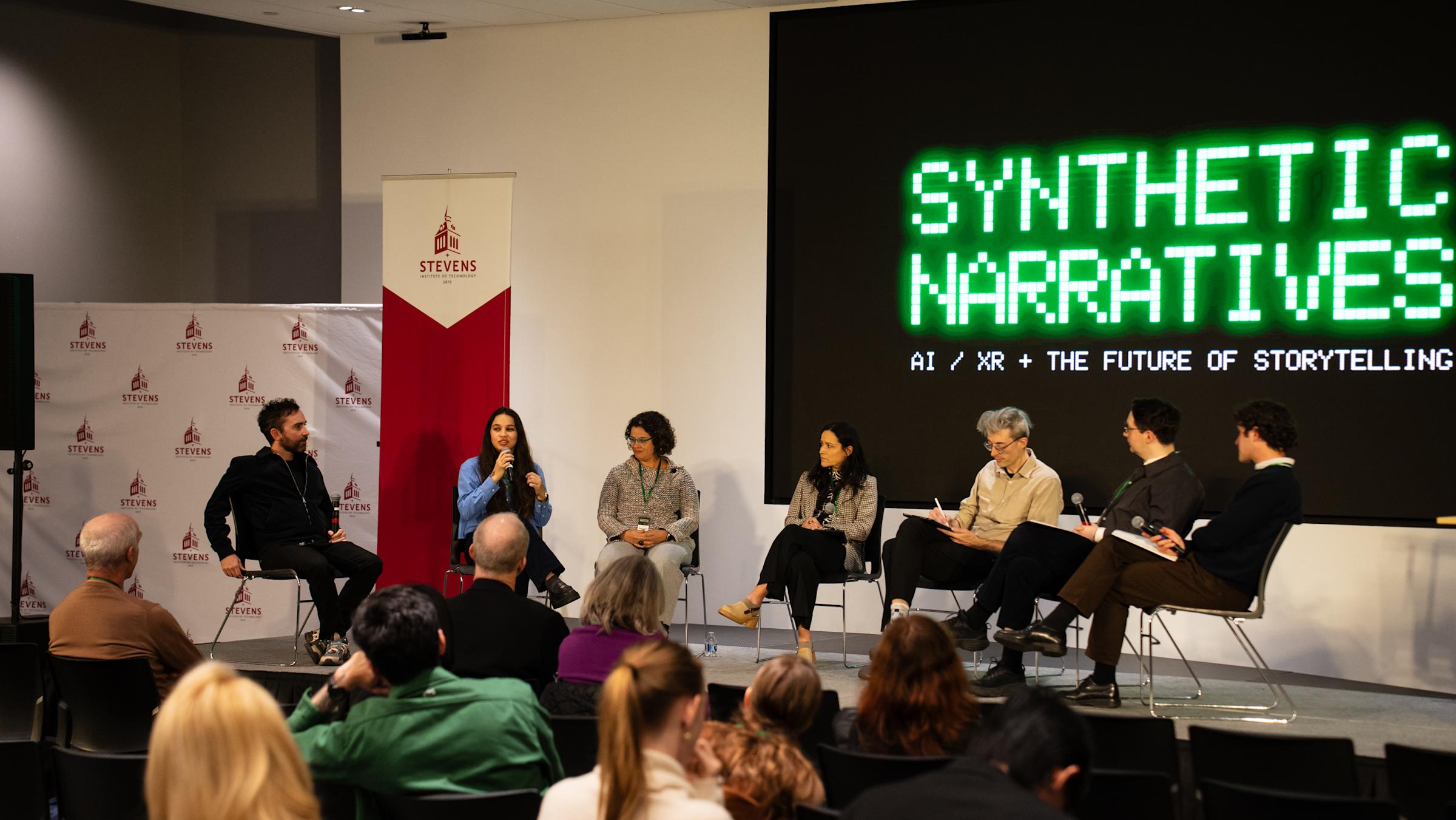 Group discussion during Synthetic Narratives symposium