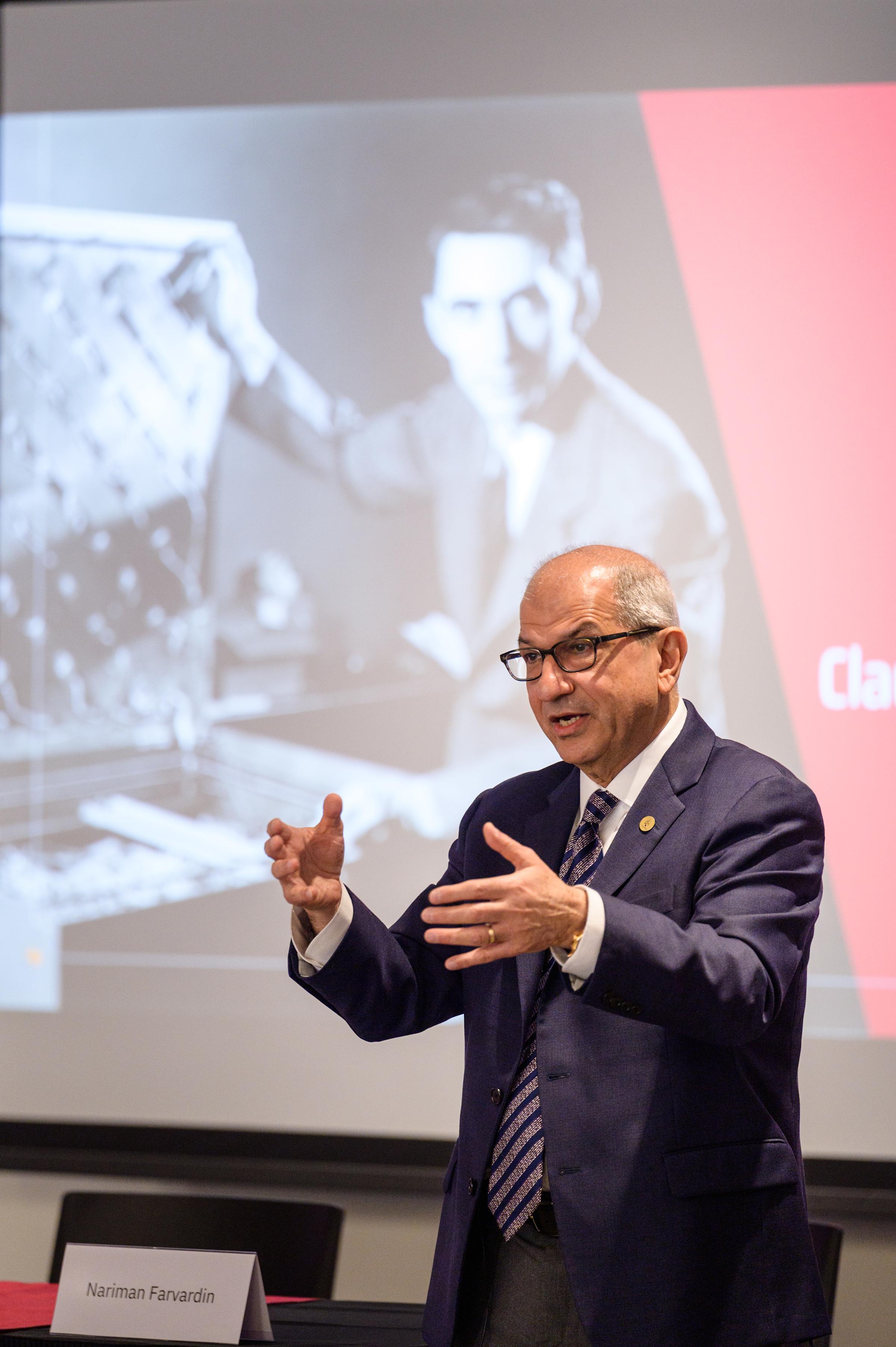 NF speaking at Claude Shannon lecture