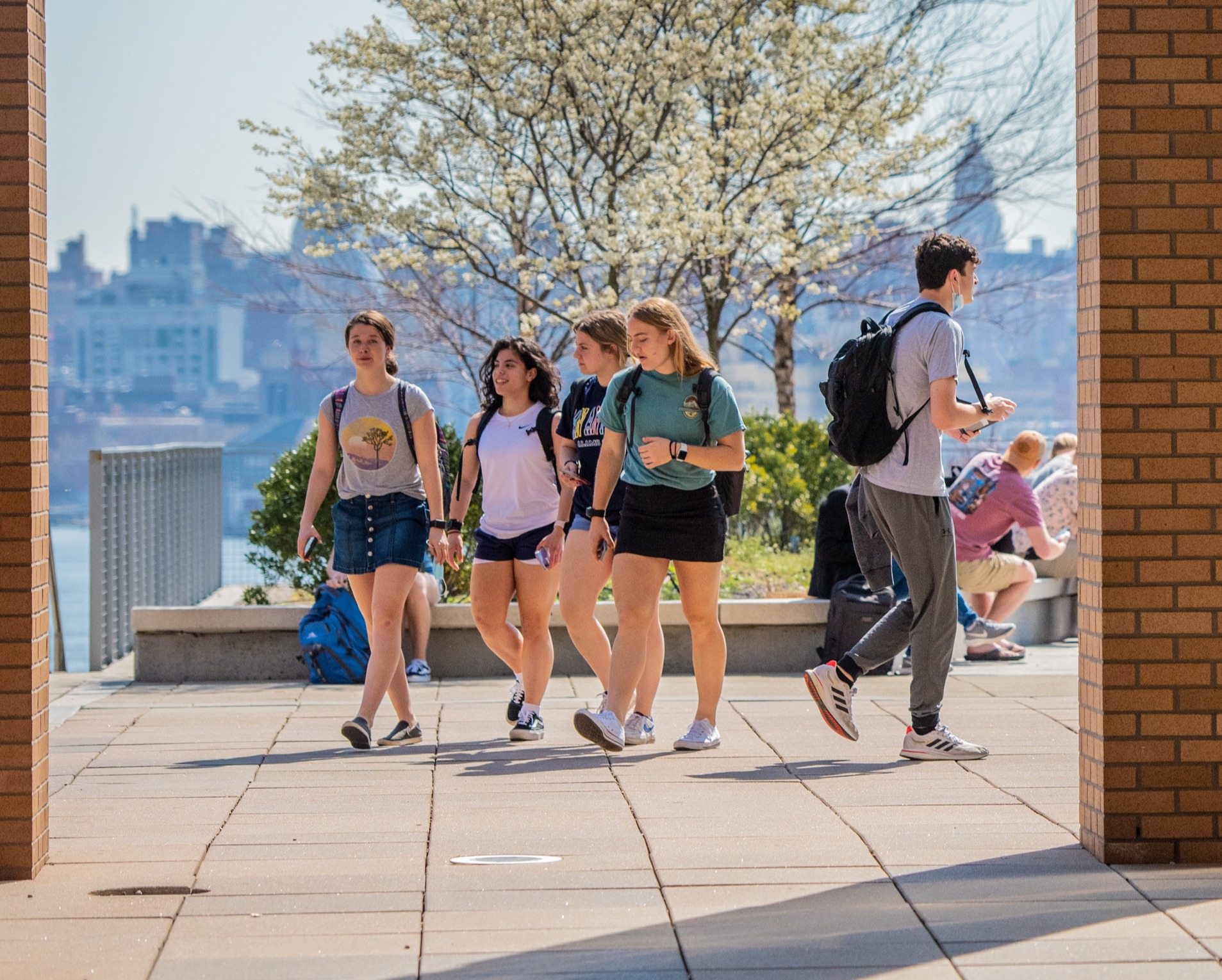 Stevens Students walking at Babbio