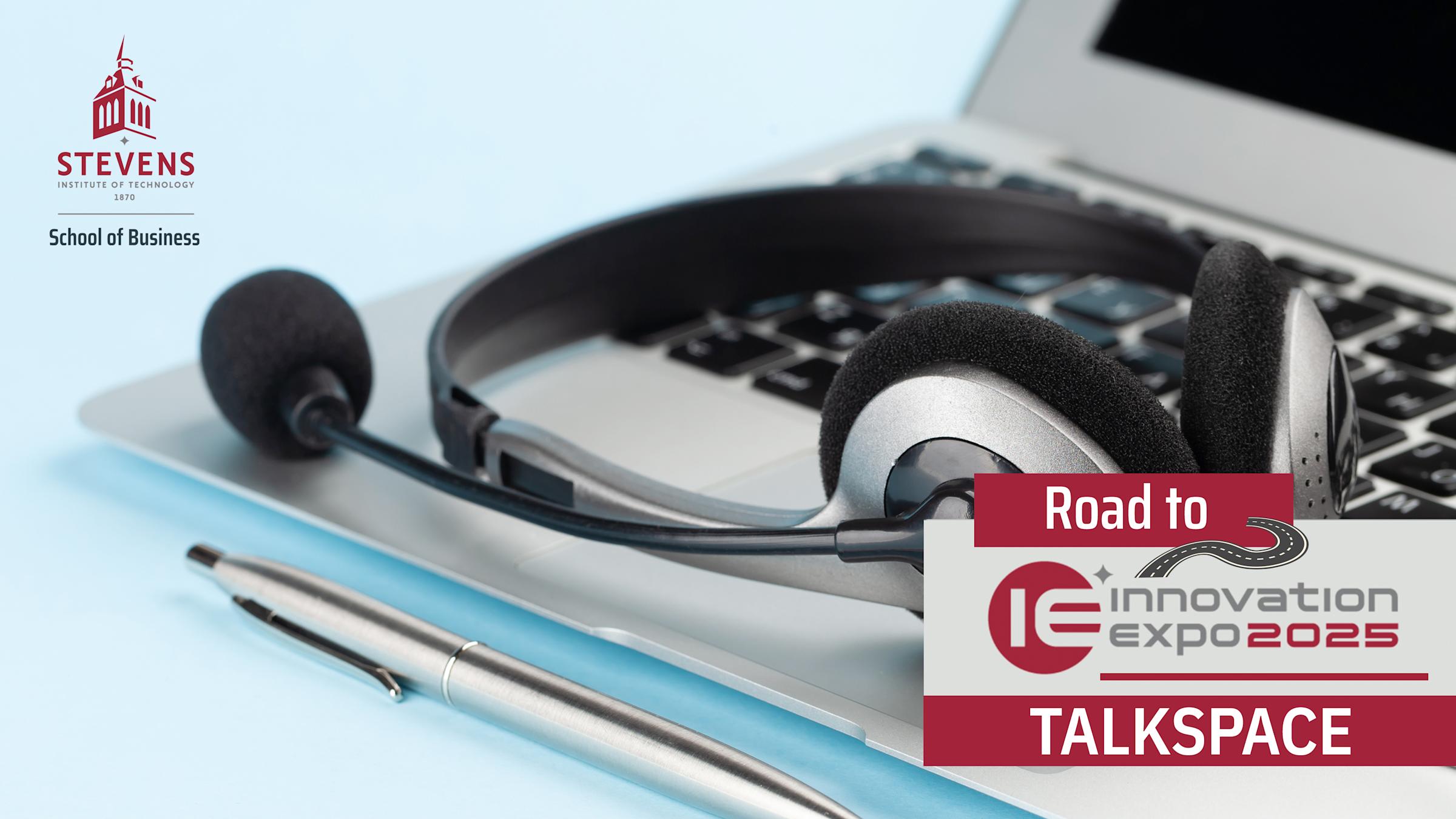 Headphones with a microphone laying on a keyboard