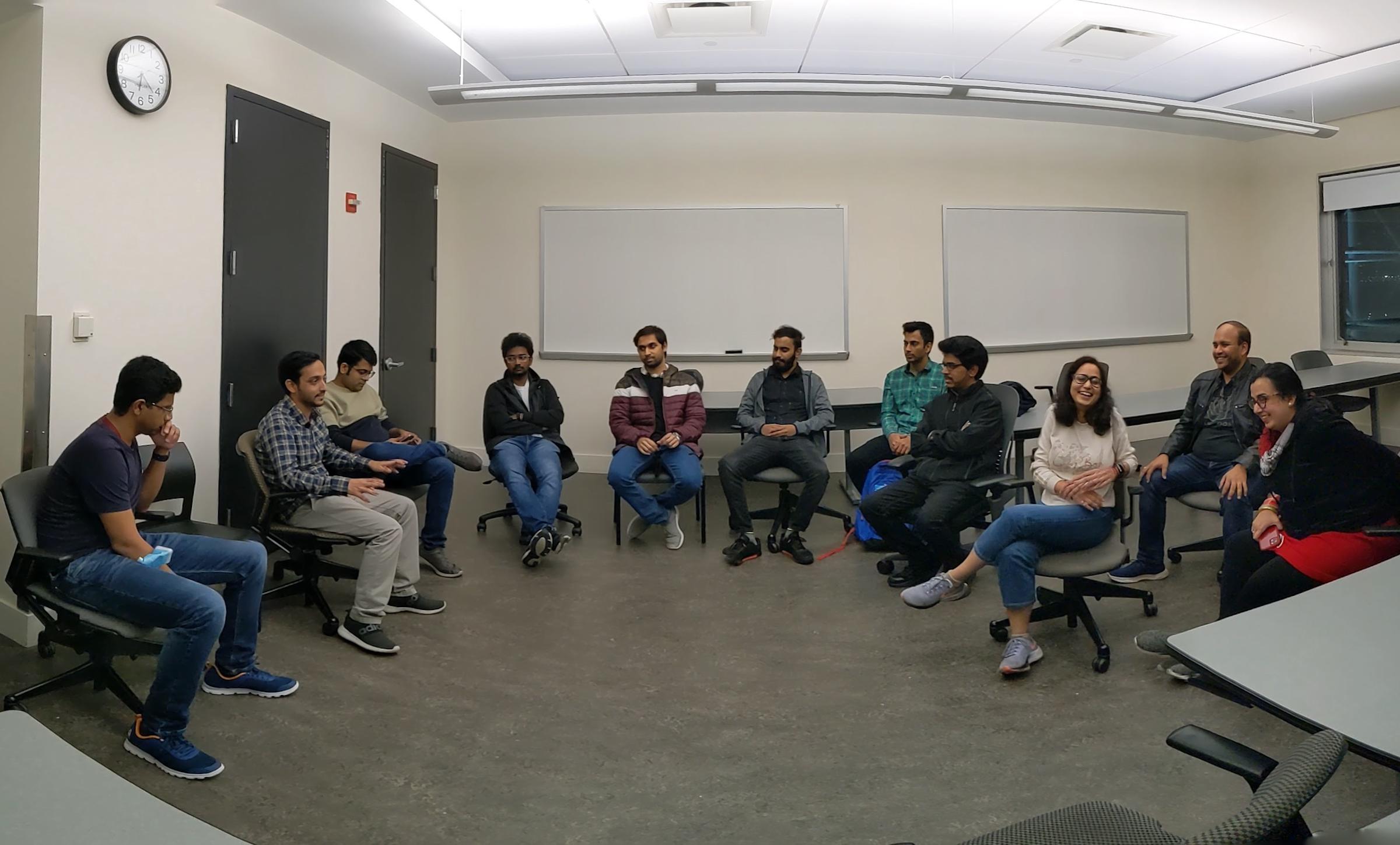 Hindu YUVA: Student chatting at a meeting