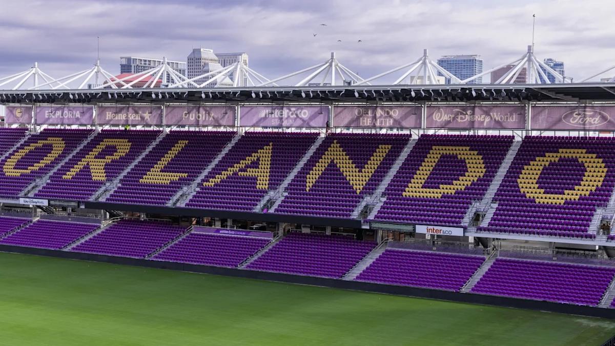 Inter&Co Stadium seats spelling out Orlando