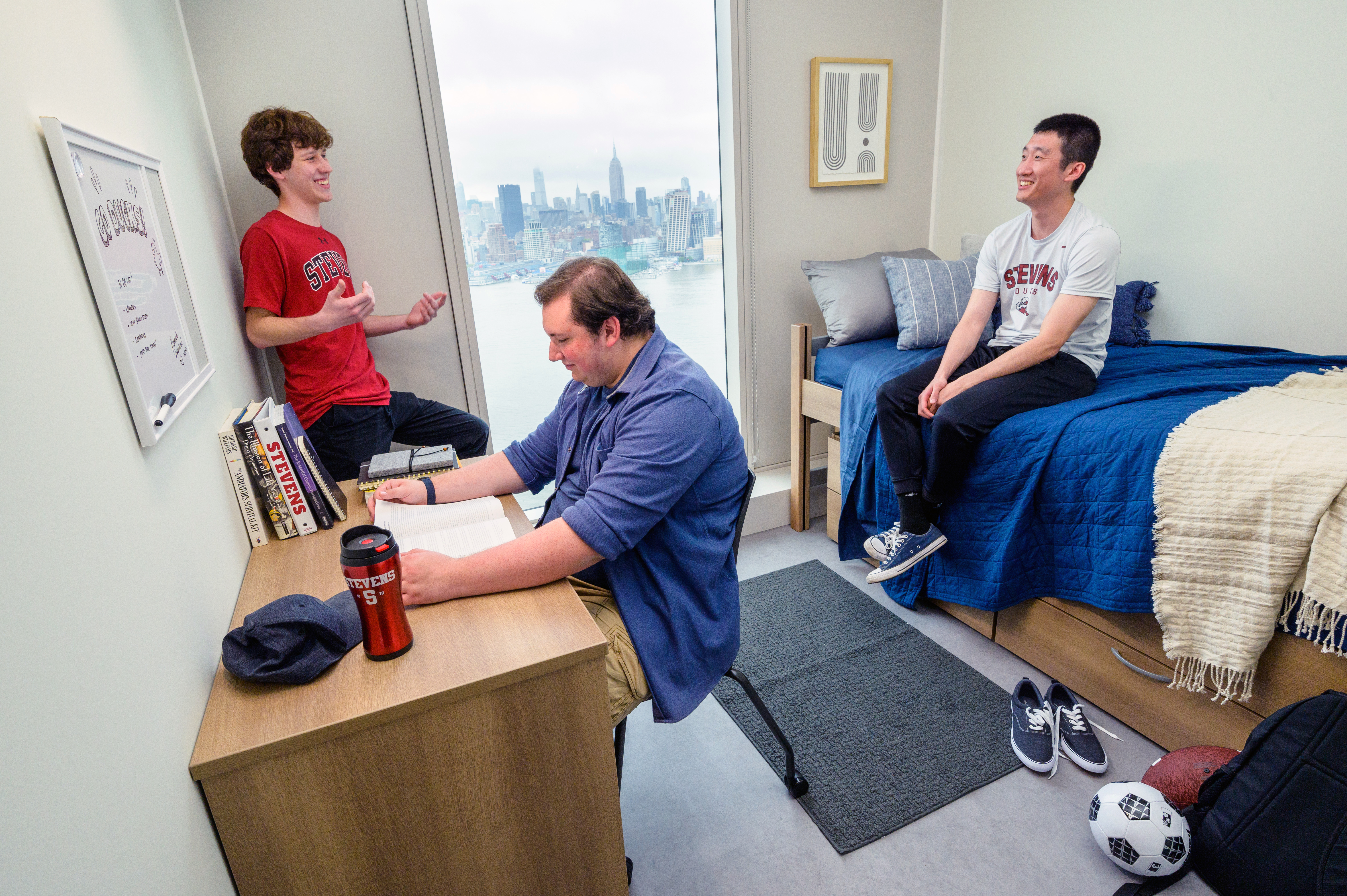 Students in dorm room
