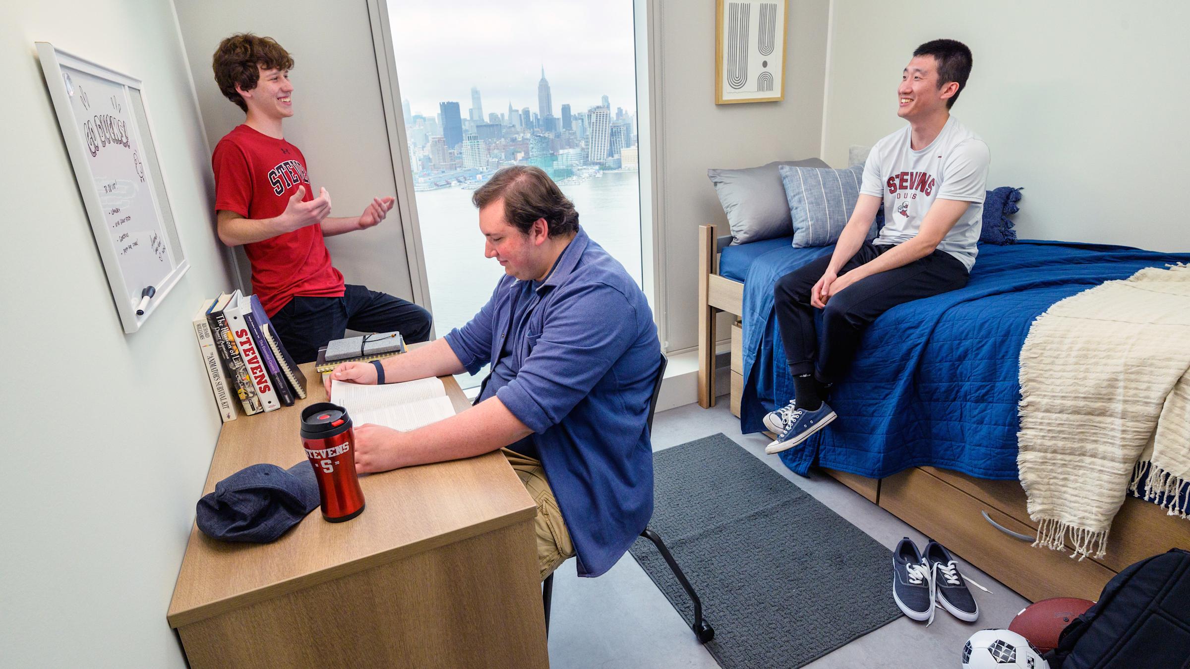 Students in dorm room