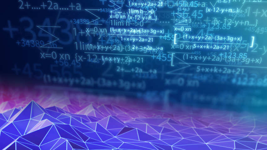 Abstract image of mathematical equations and geometric figures